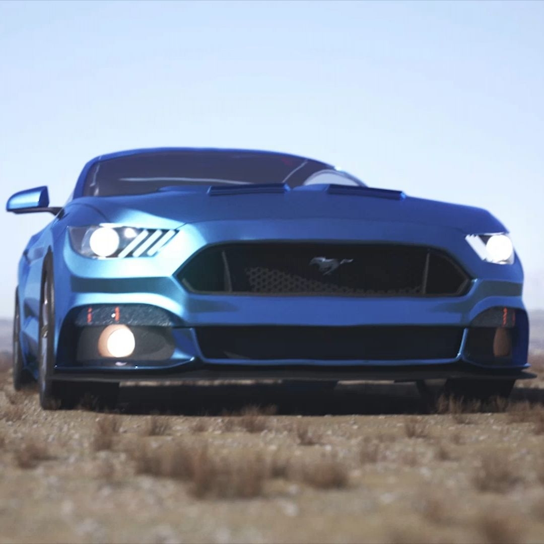 mustang shelby in desert