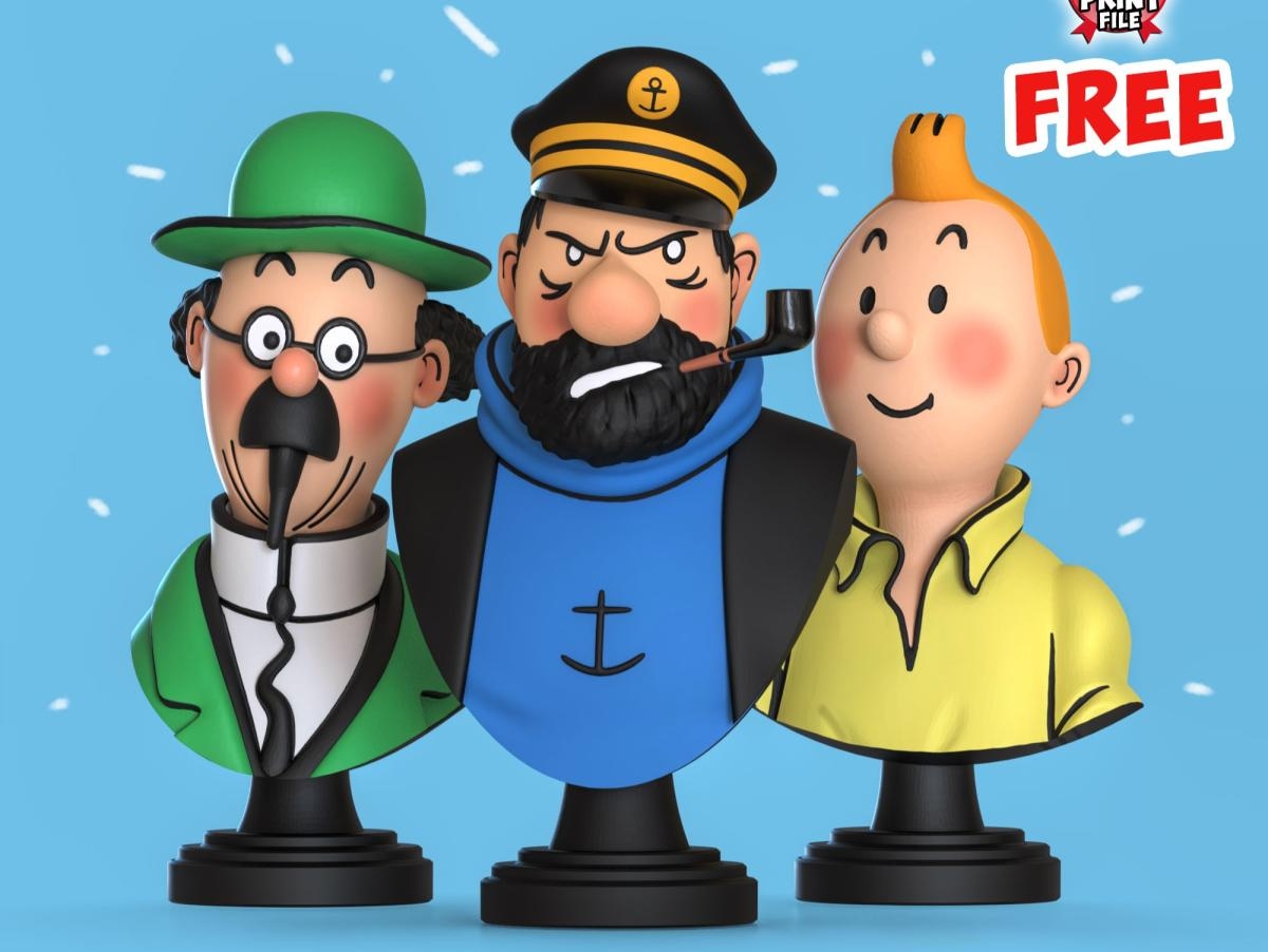 FREE CAPTAIN HADDOCK 3D Bust model