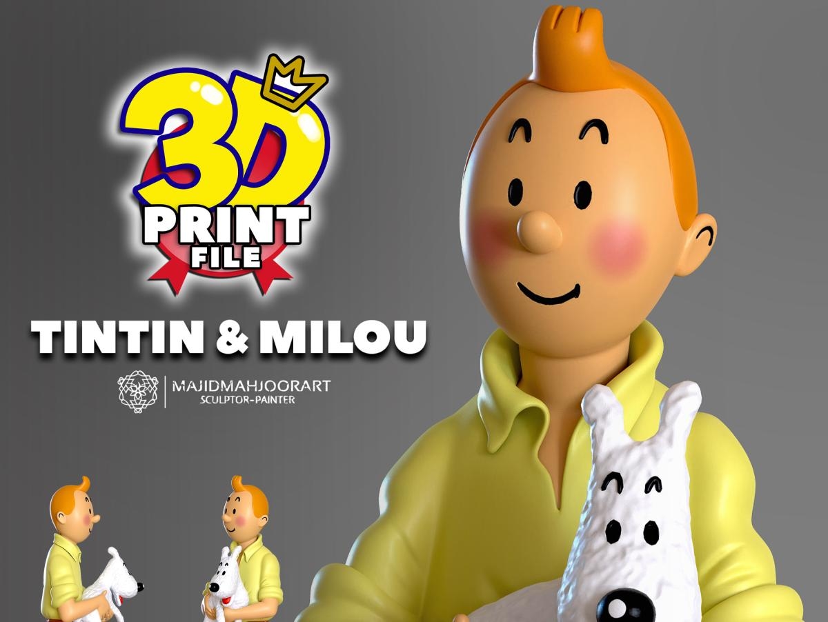 Tintin and Milou 3D printable figure