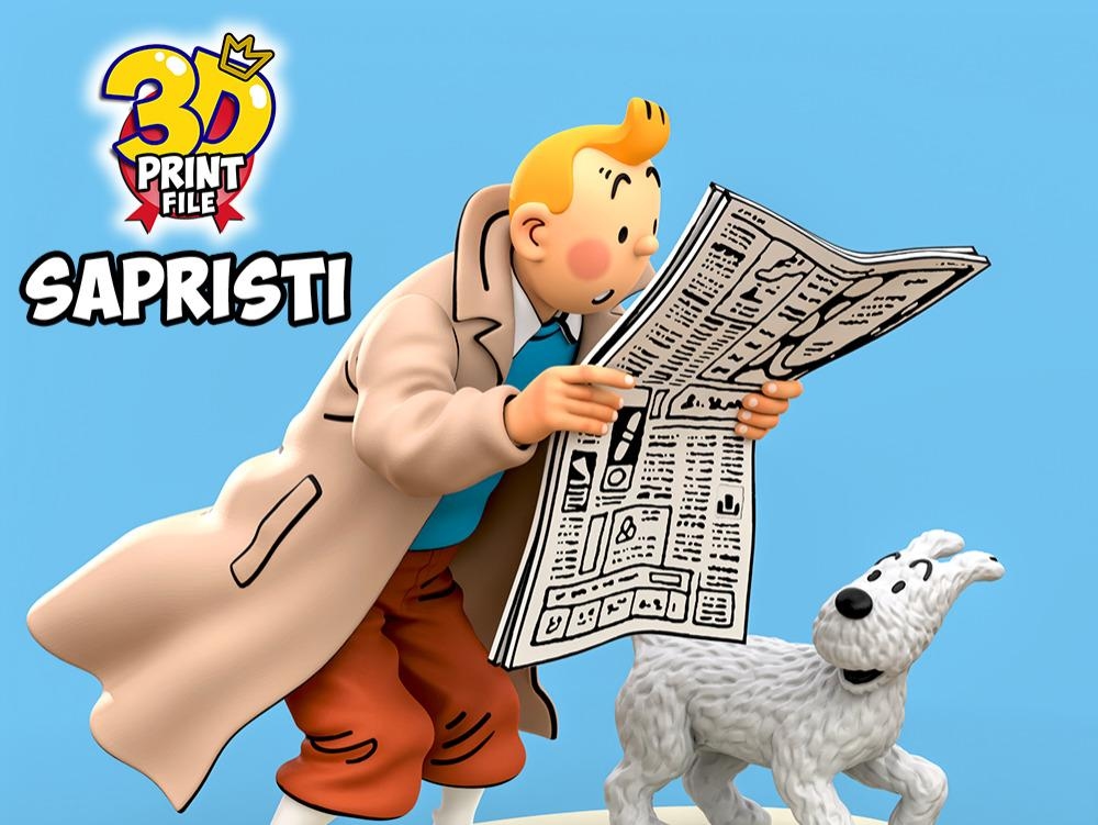 TINTIN & Snowy Sapristi 3d print ready model