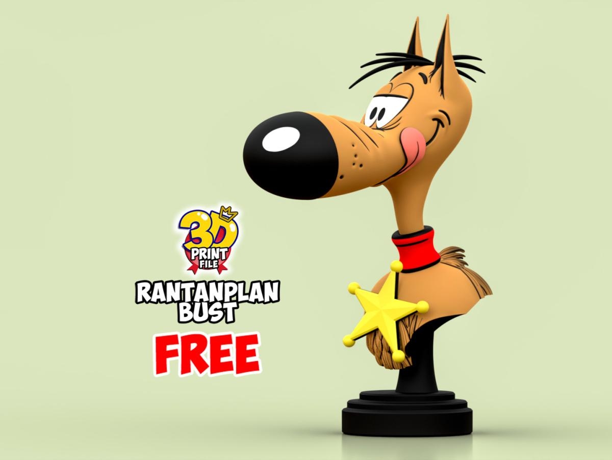 Rantanplan dog-Stylized 3D Printable FREE Bust