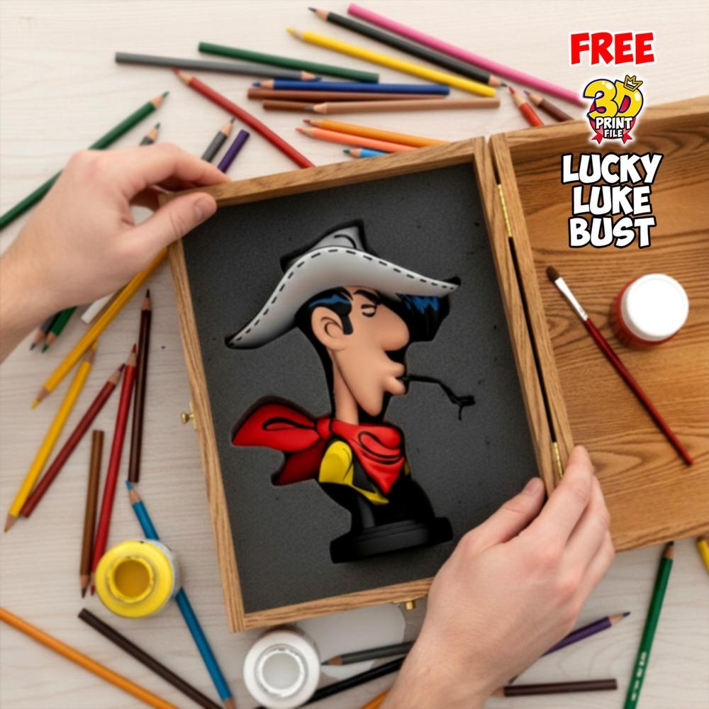 Lucky Luke – Stylized 3D Printable FREE Bust