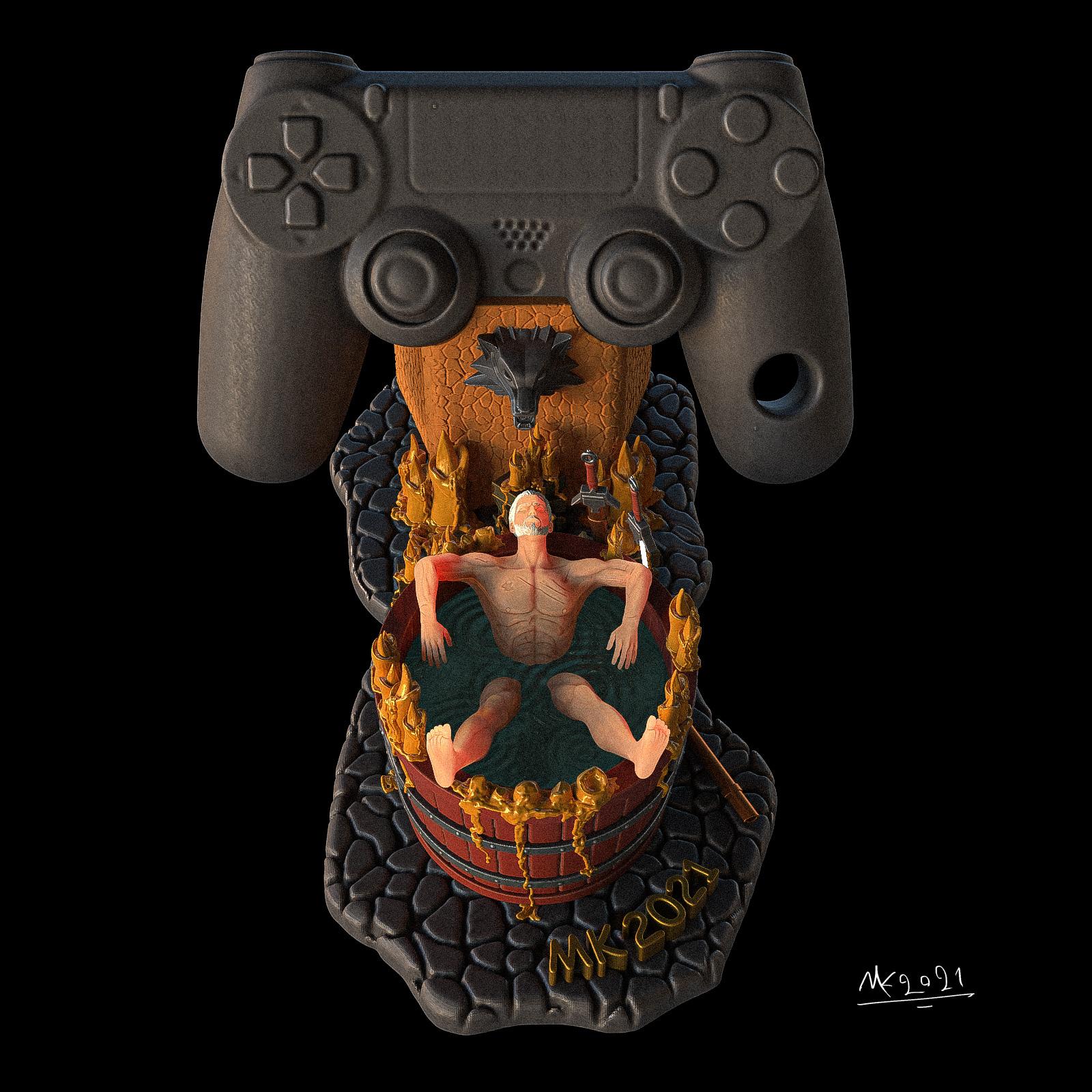 Witcher's PS4 controller stand for 3D Printing