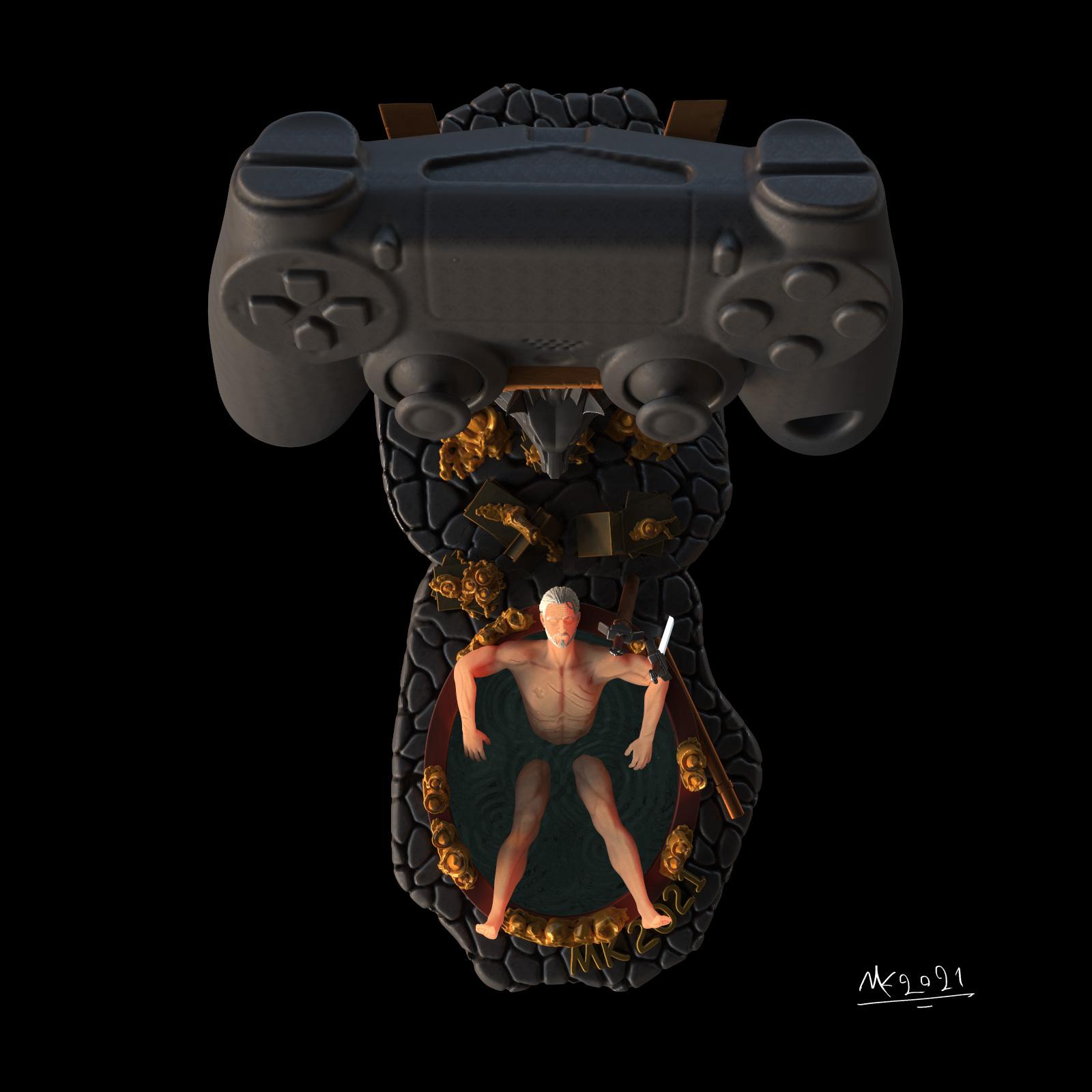 Witcher's PS4 controller stand for 3D Printing