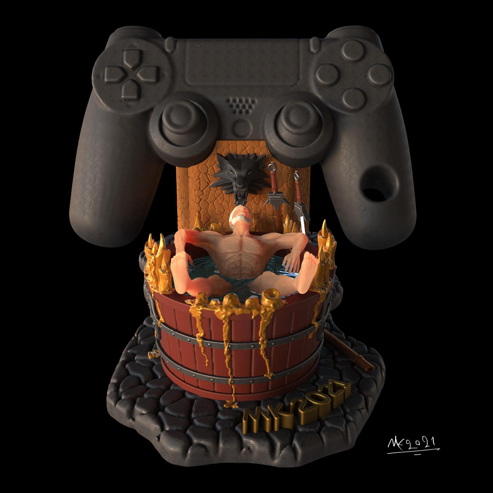 Witcher's PS4 controller stand for 3D Printing