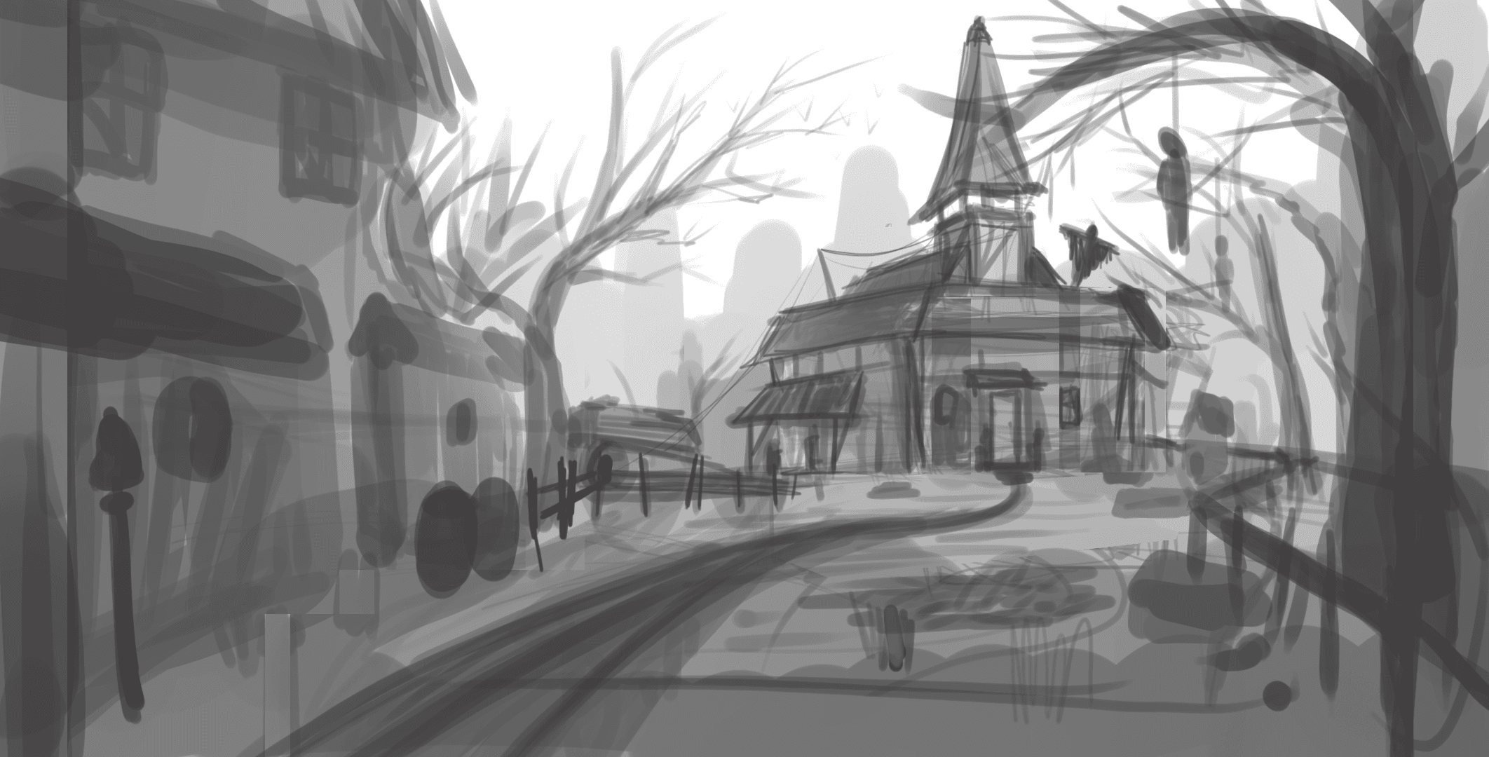 RE village concept art