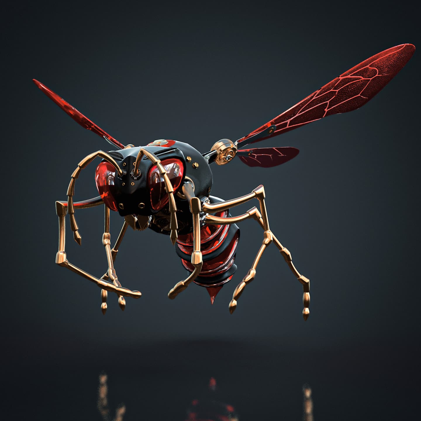 Hell wasp (glass & matal insects)