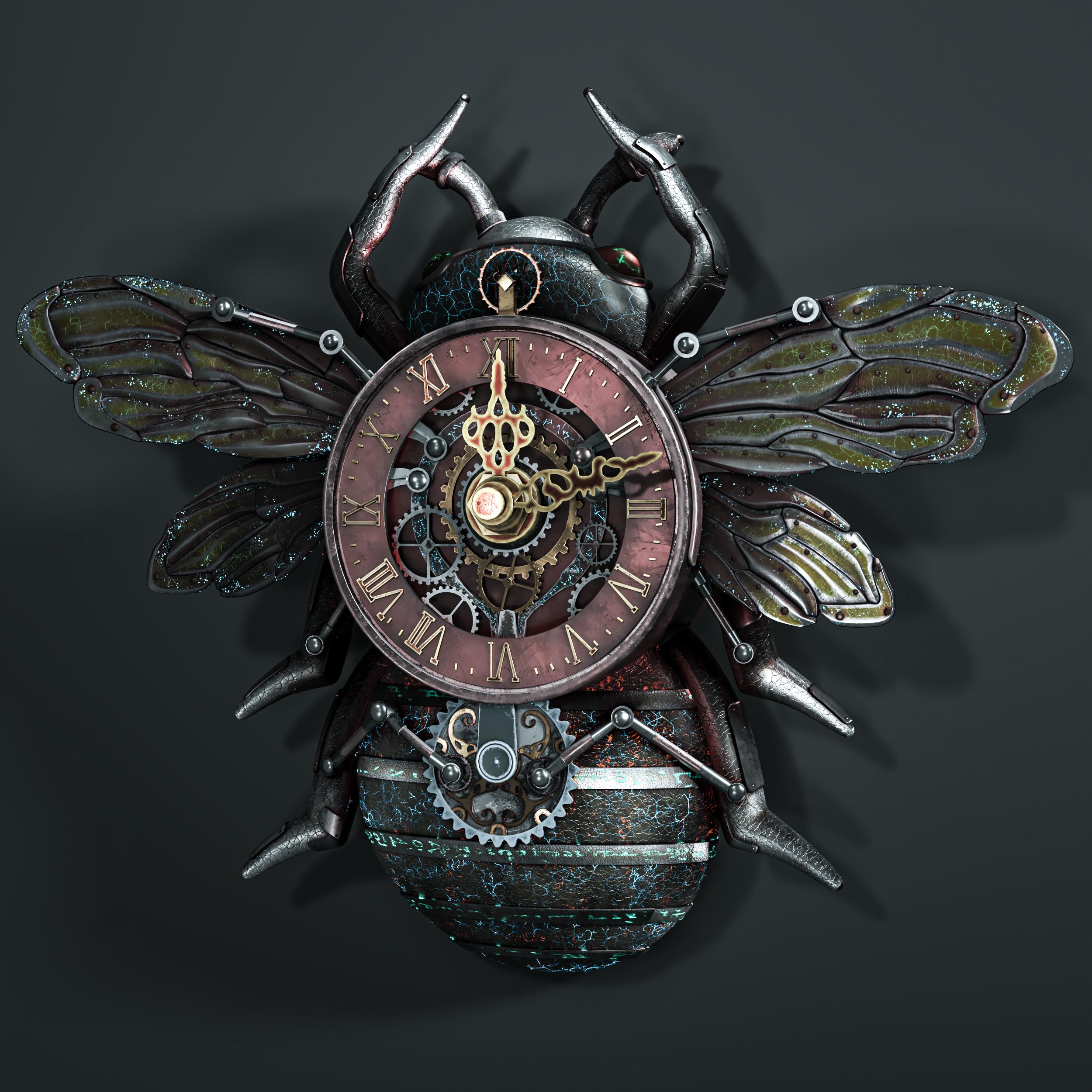 Steampunk Bee Wall Clock