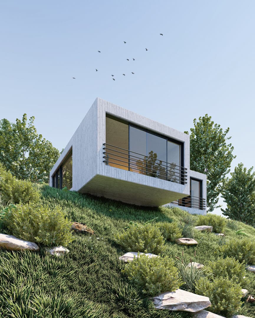 Forest concrete house - خانه بتنی جنگلی