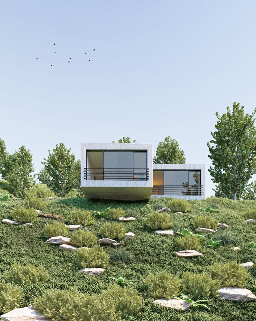 Forest concrete house - خانه بتنی جنگلی