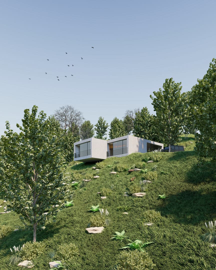 Forest concrete house - خانه بتنی جنگلی