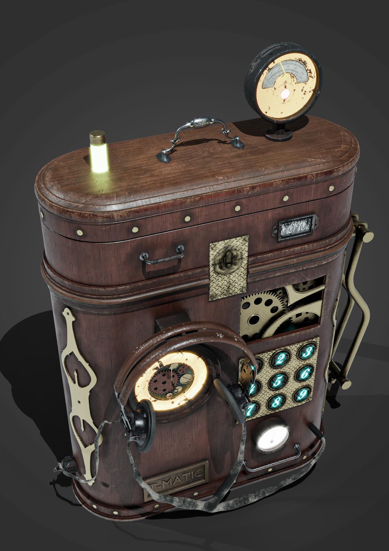 Mochila radio steampunk