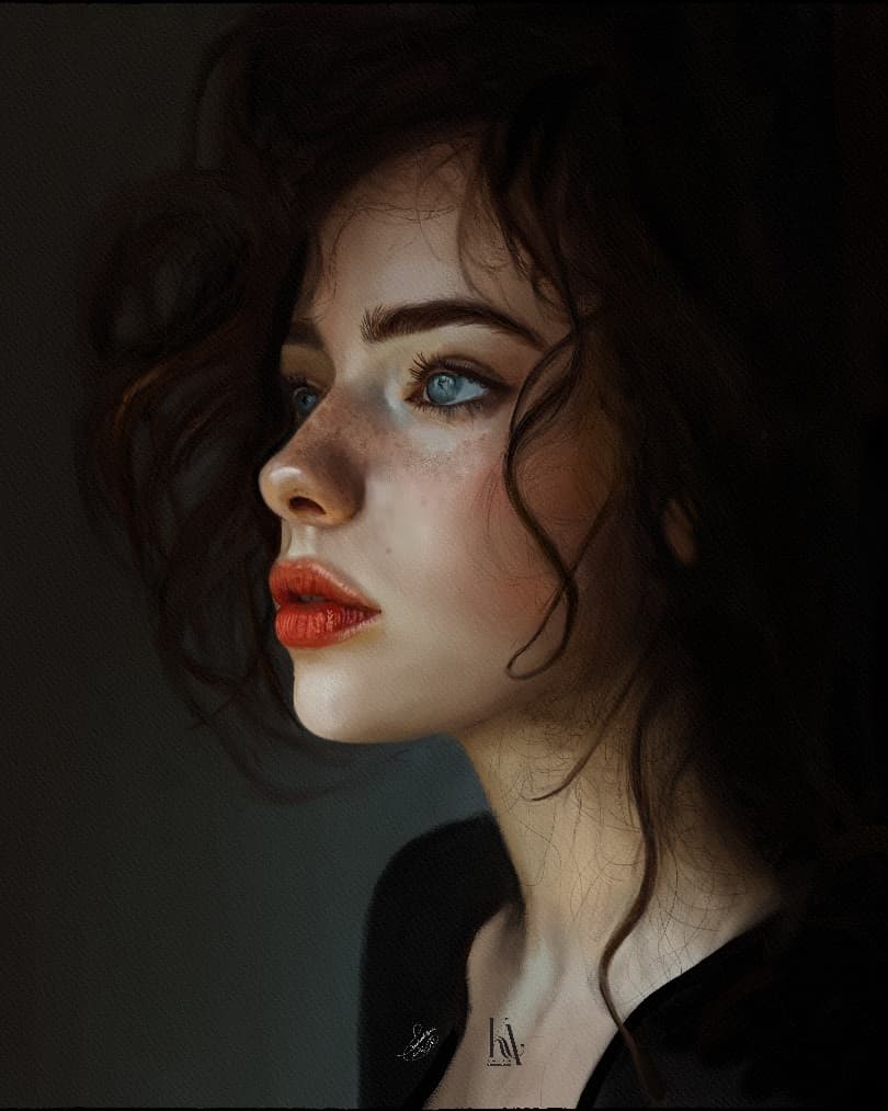 Digital painting portrait