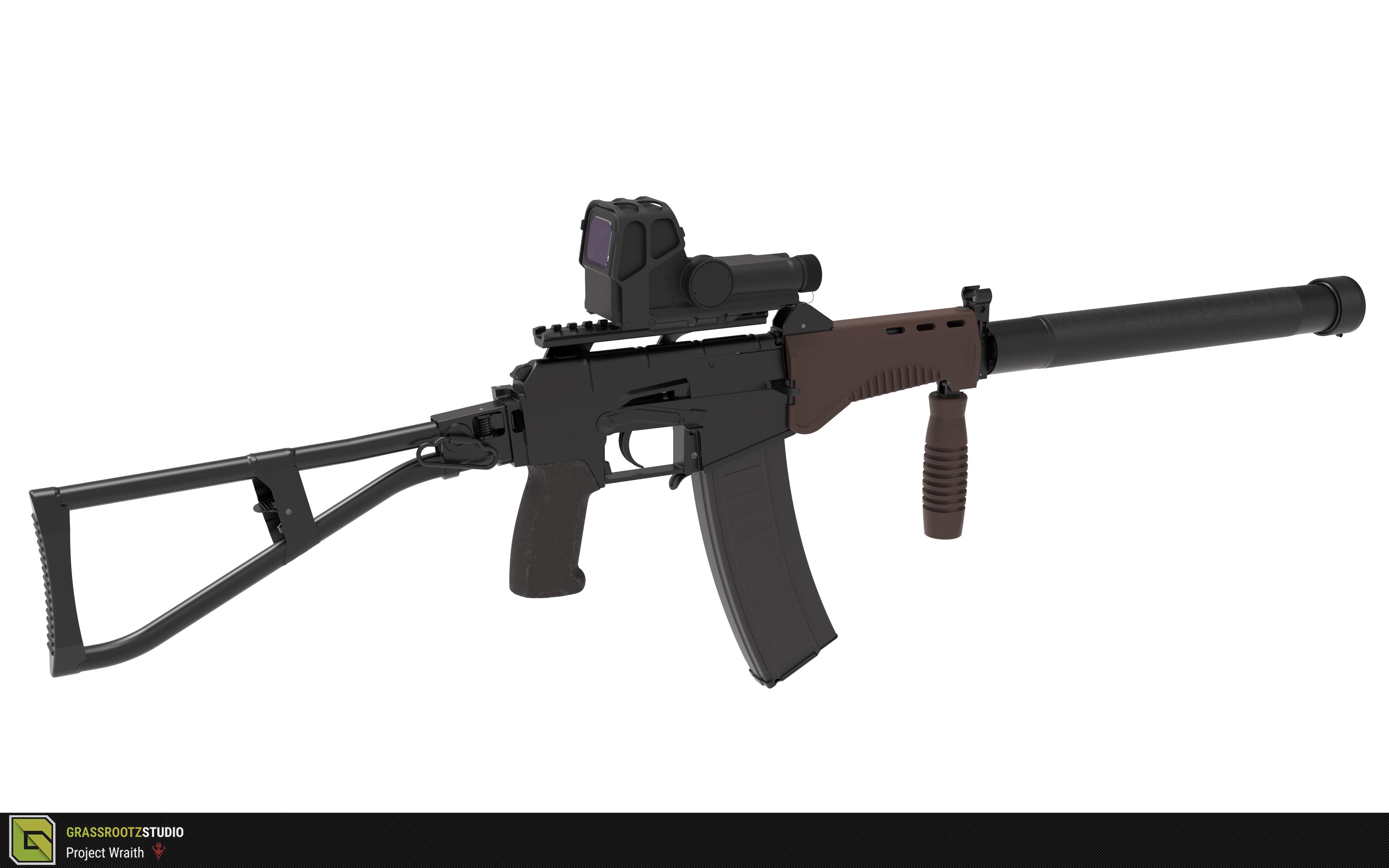 SR-3M / AS Val / VSS + PK-122 Holographic Sight - high poly