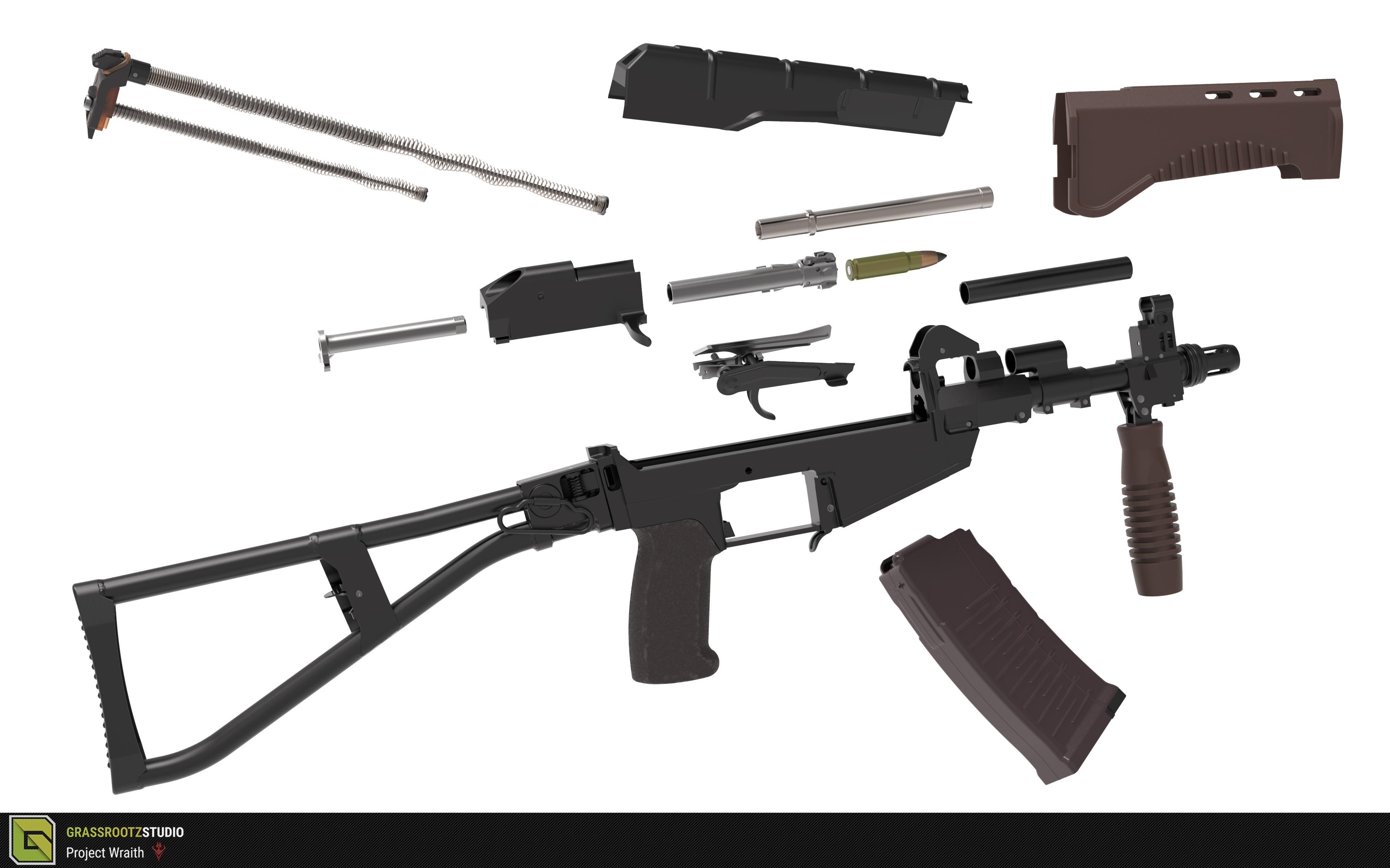 SR-3M / AS Val / VSS + PK-122 Holographic Sight - high poly