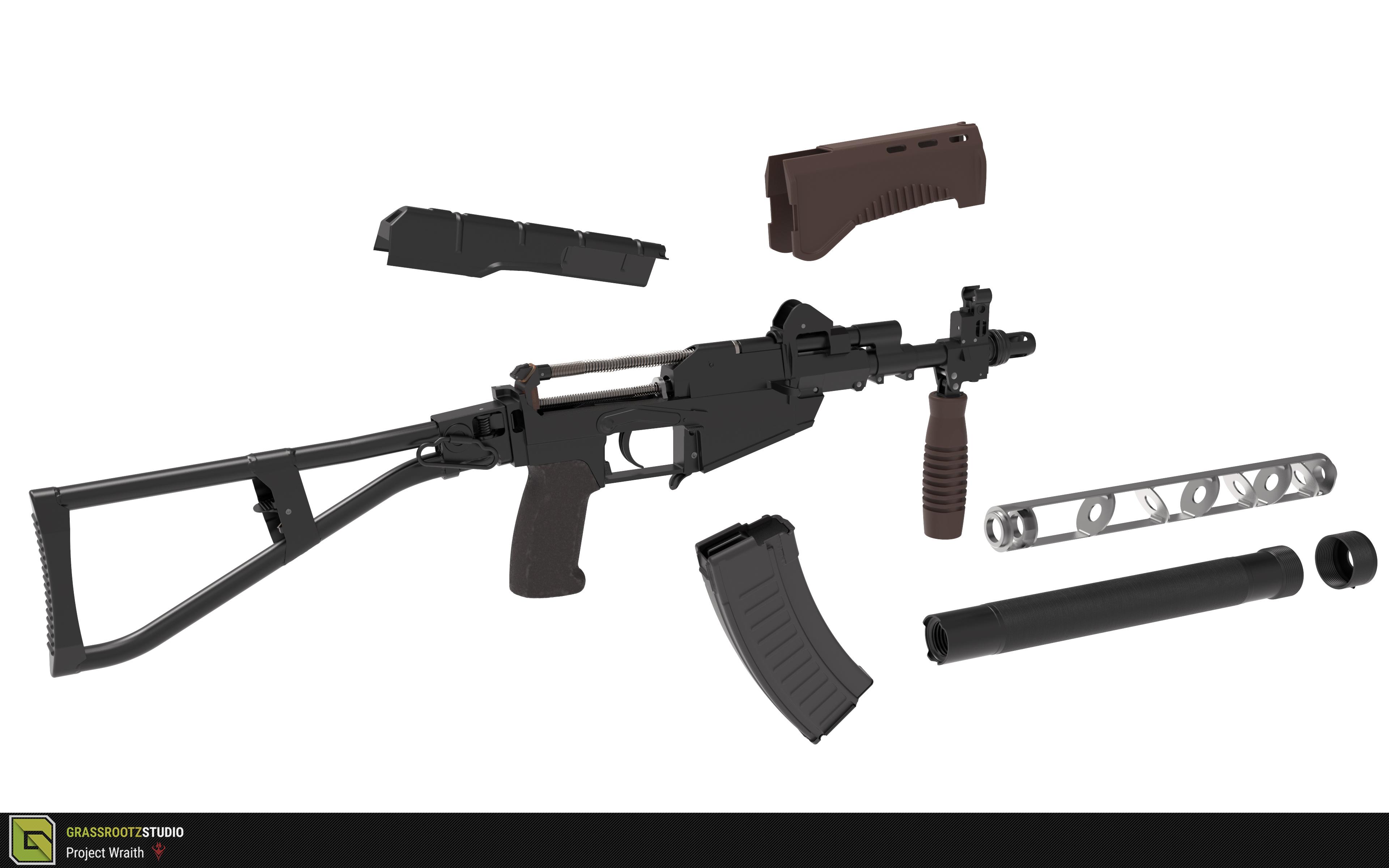 SR-3M / AS Val / VSS + PK-122 Holographic Sight - high poly