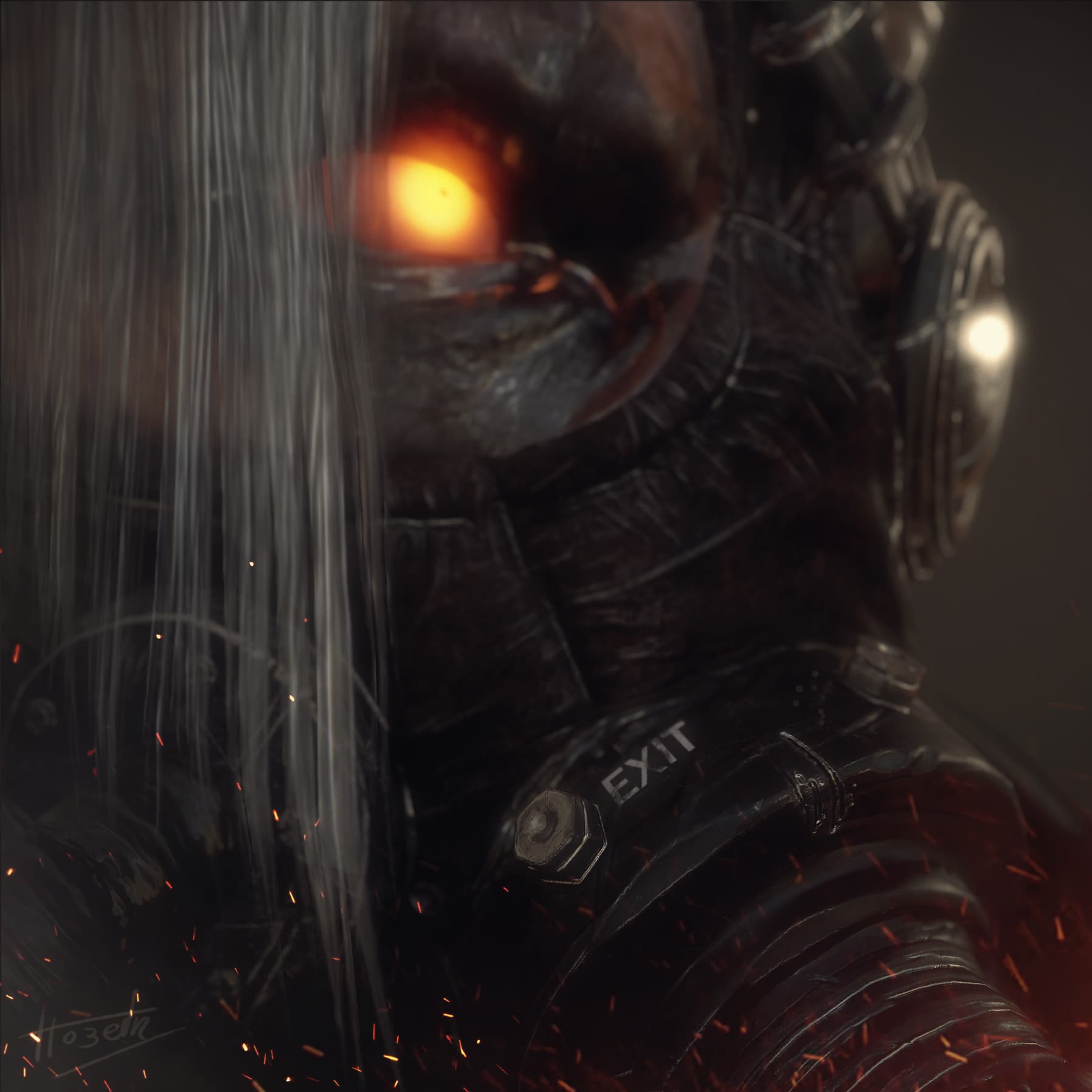 Real time Gas mask character
