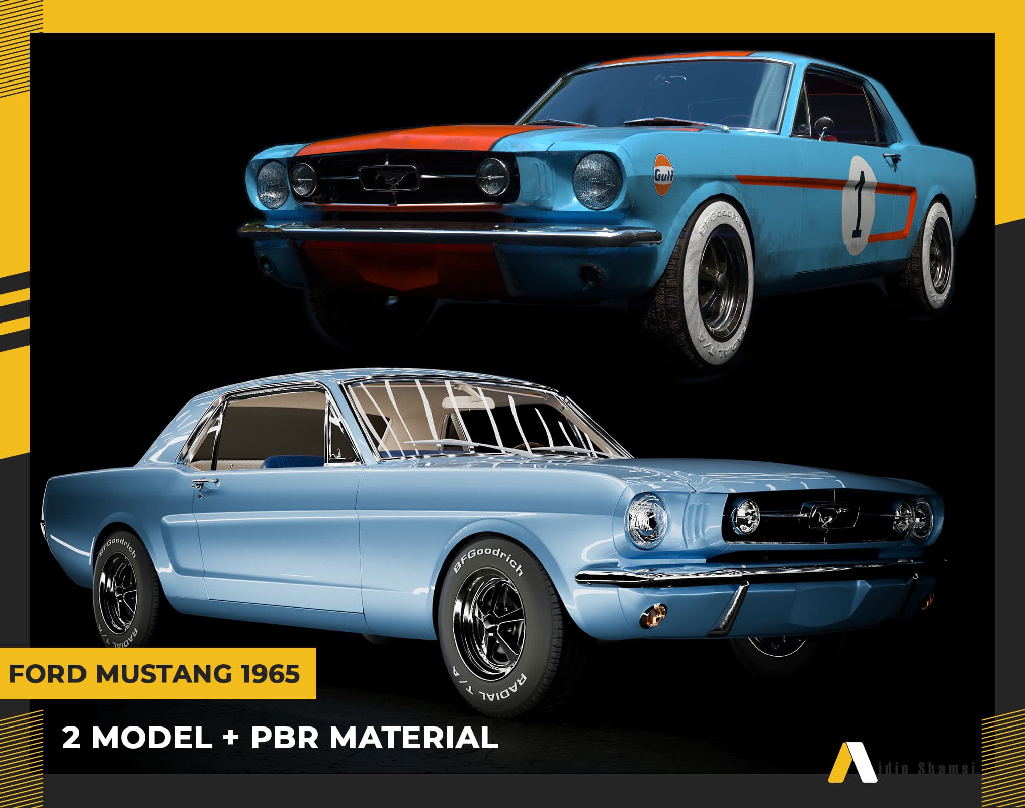 Ford Mustang 1965 classic Muscle Car by Aidin Shamsi