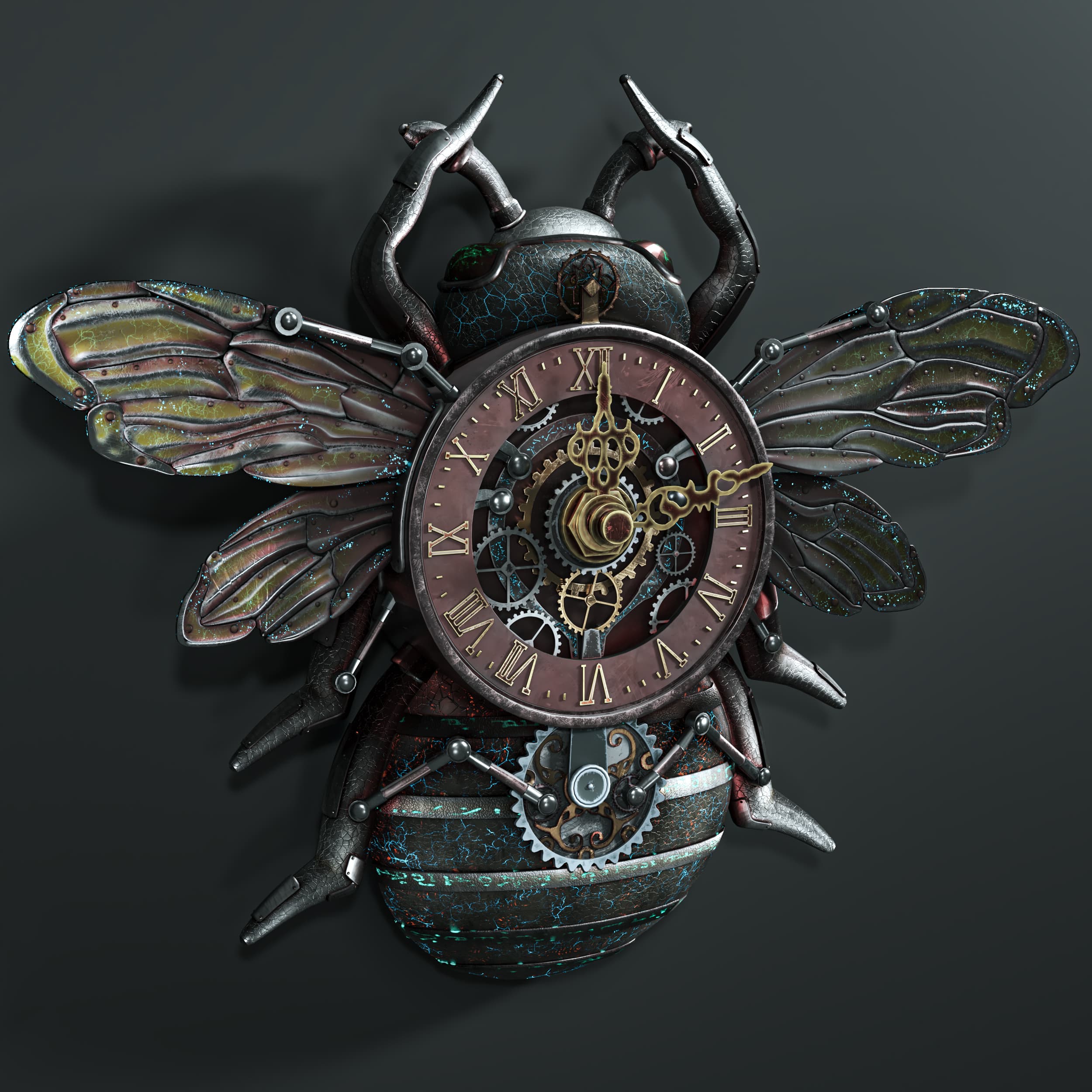 Steampunk Bee Wall Clock