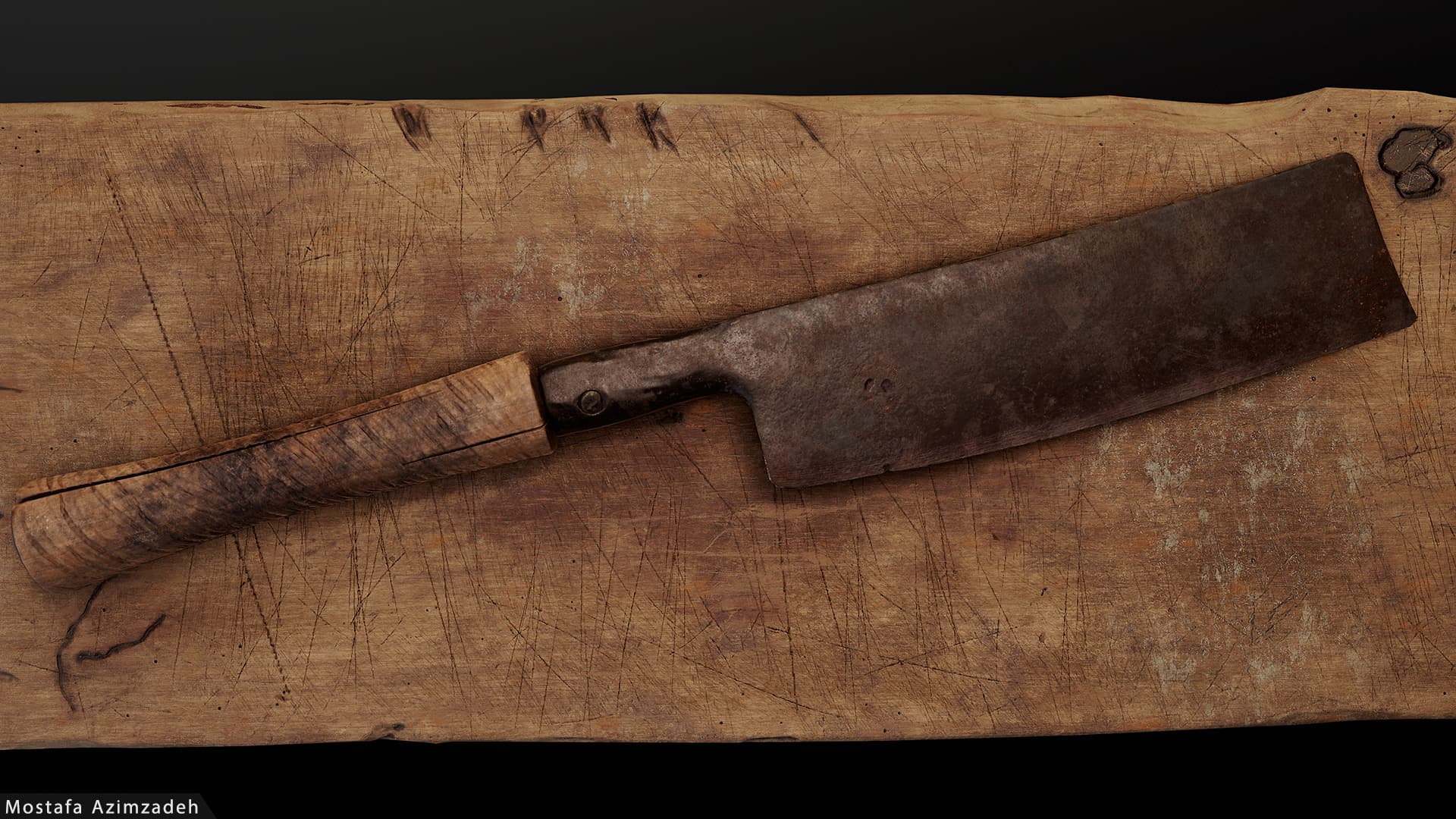 old meat cleaver