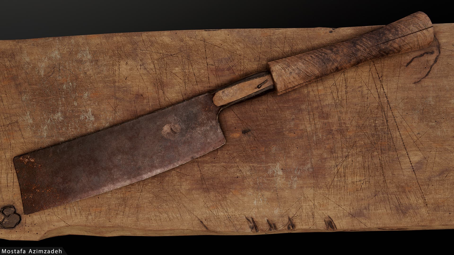 old meat cleaver