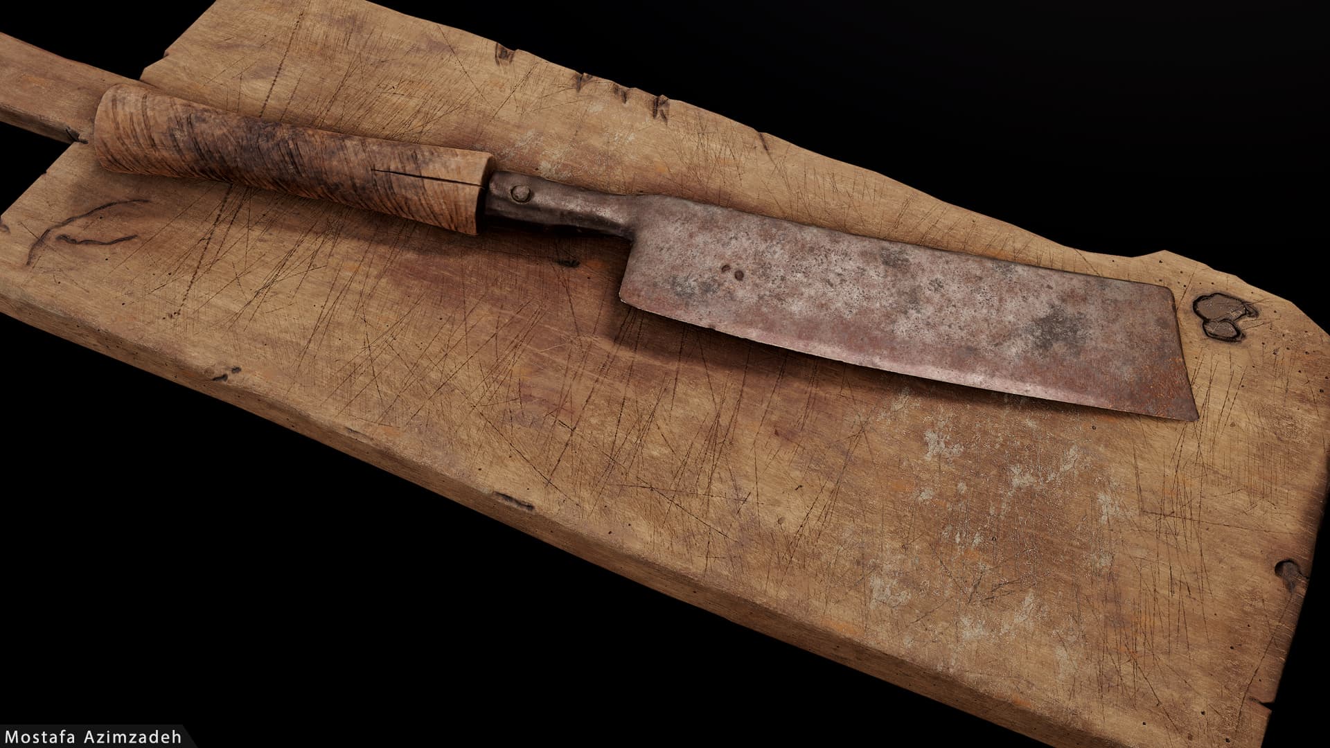 old meat cleaver
