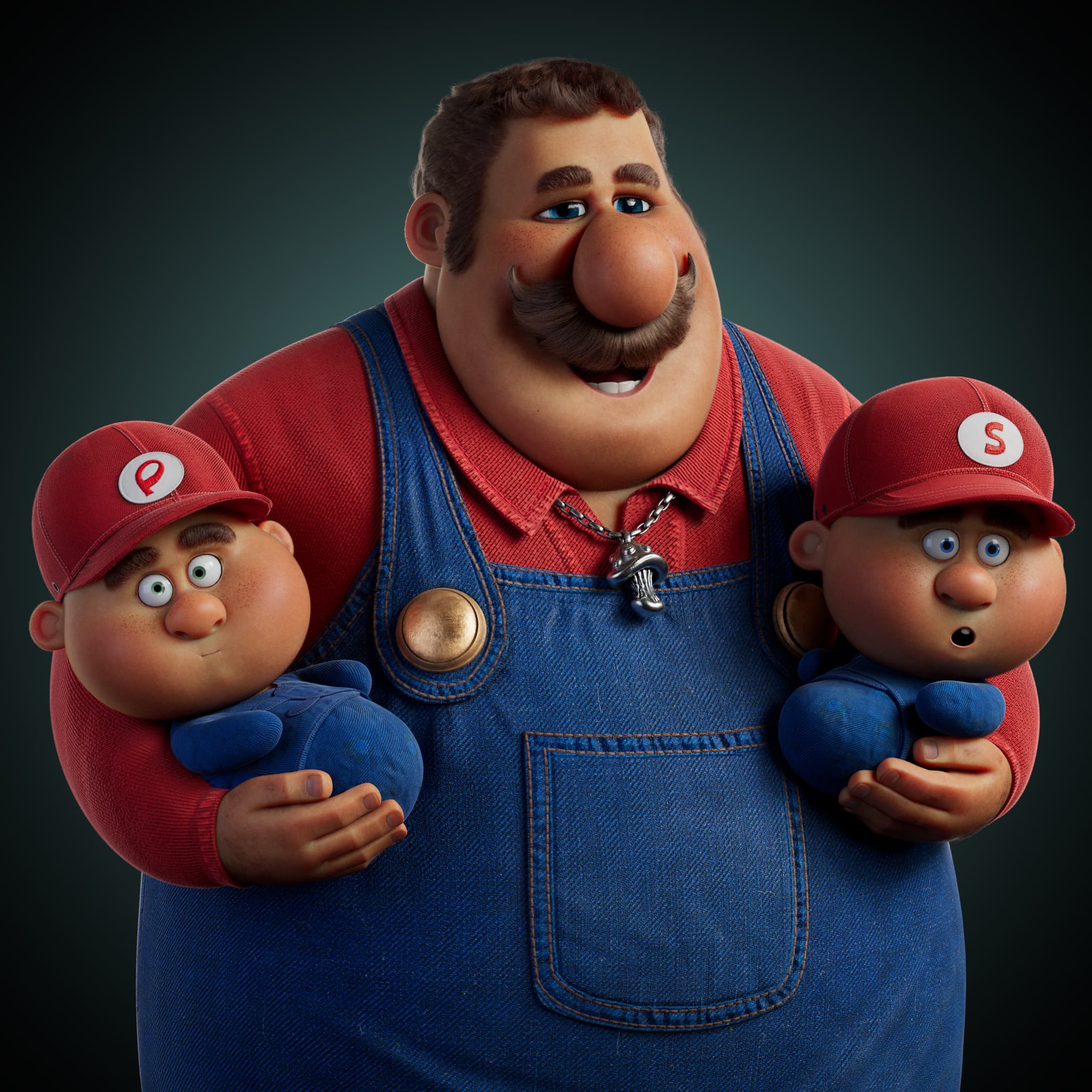 Studio Lighting of Super Mario Family