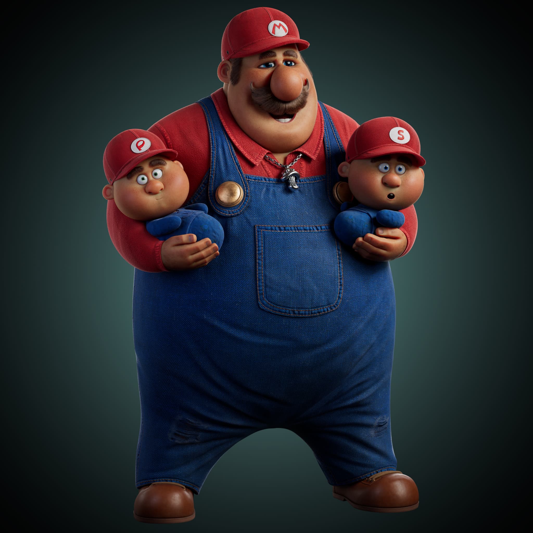 Studio Lighting of Super Mario Family