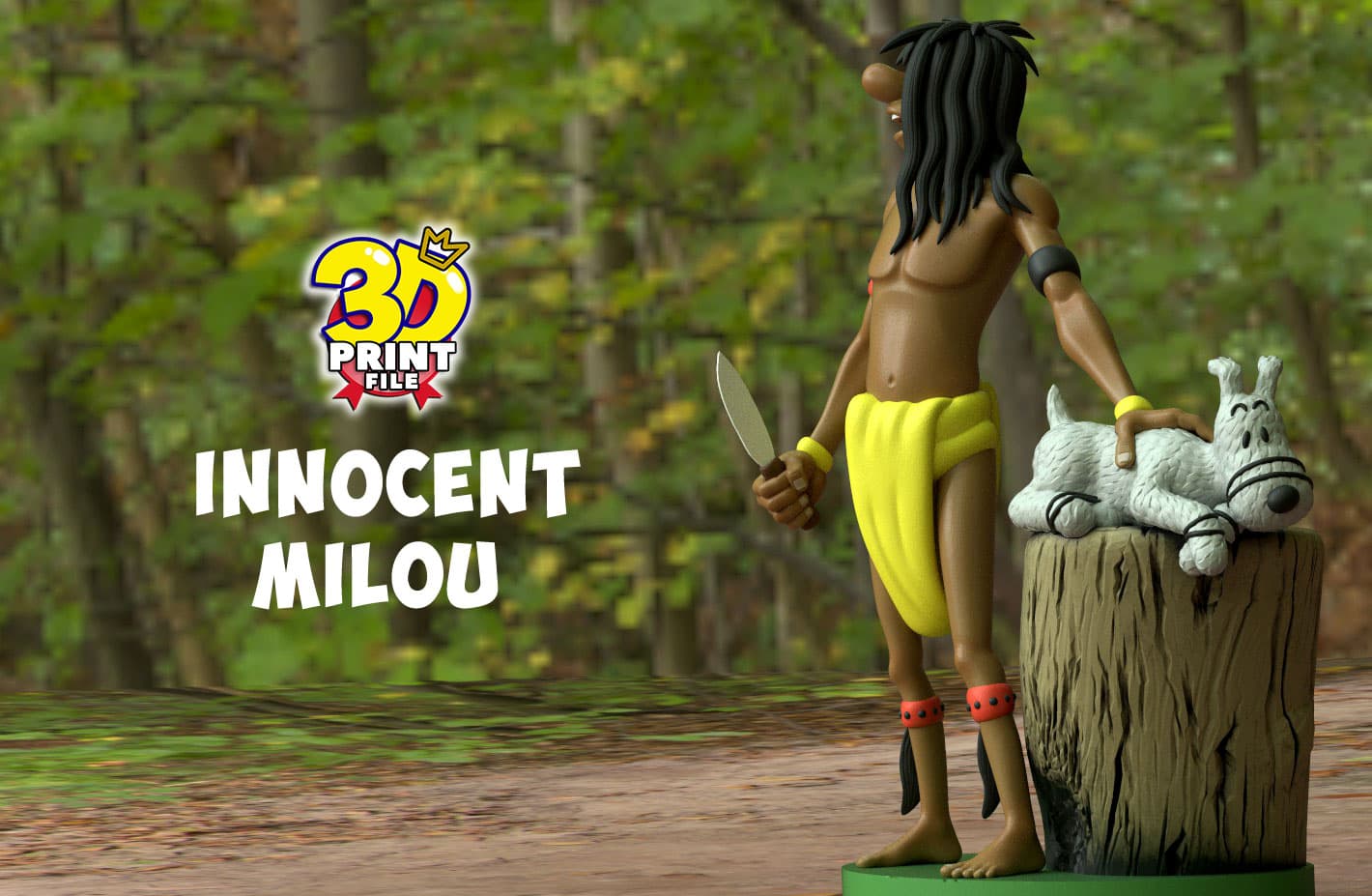 Innocent Milou (snowy) statue