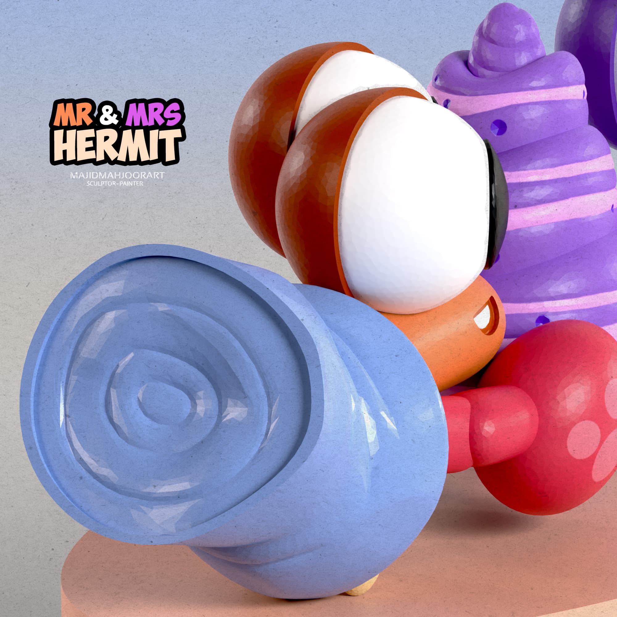 Mr. & Mrs. Hermit 3D modeling