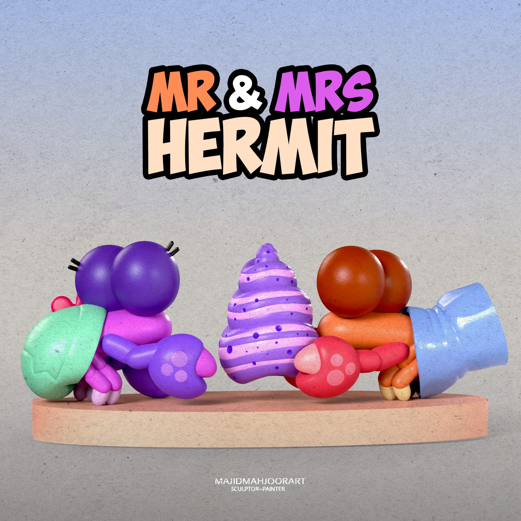 Mr. & Mrs. Hermit 3D modeling