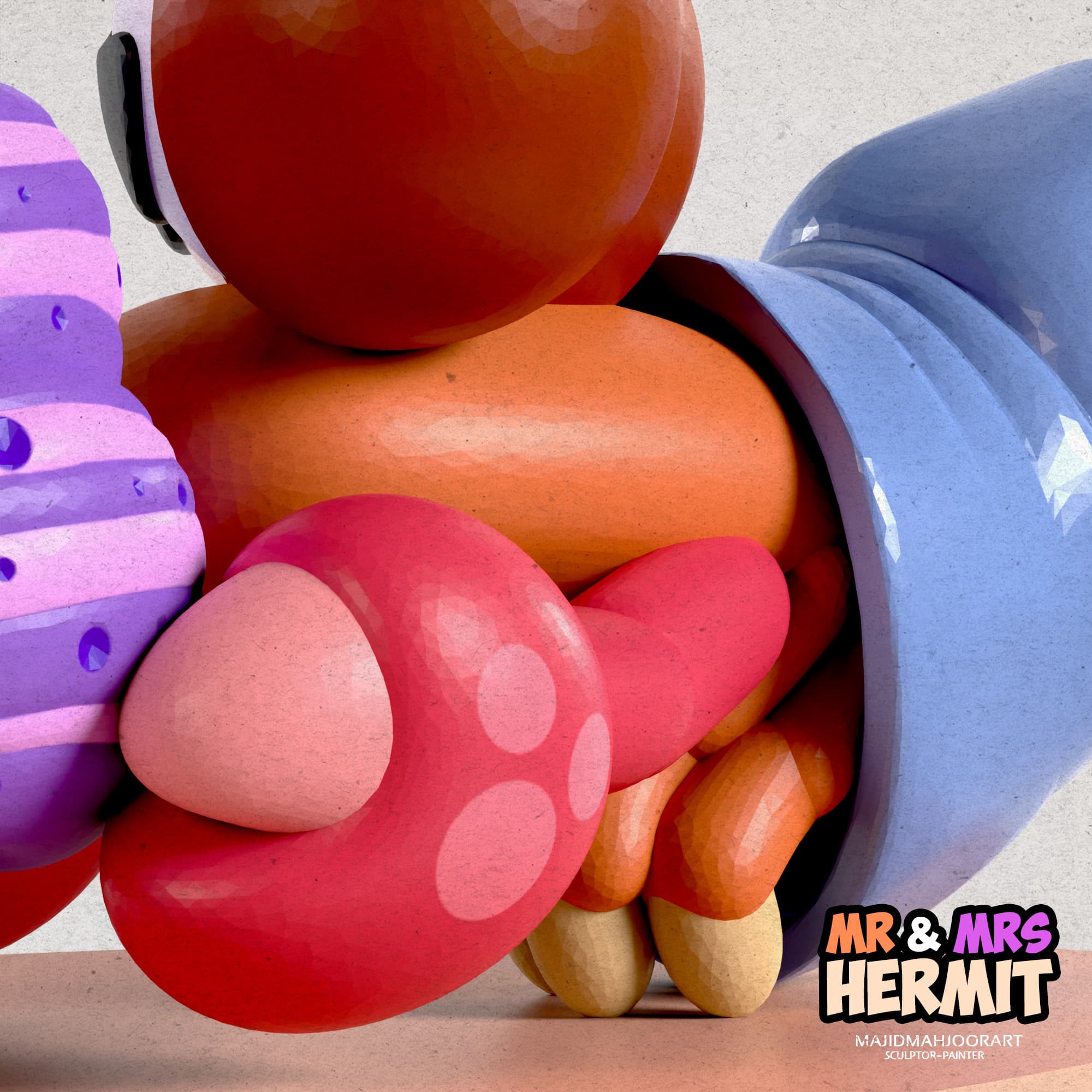 Mr. & Mrs. Hermit 3D modeling