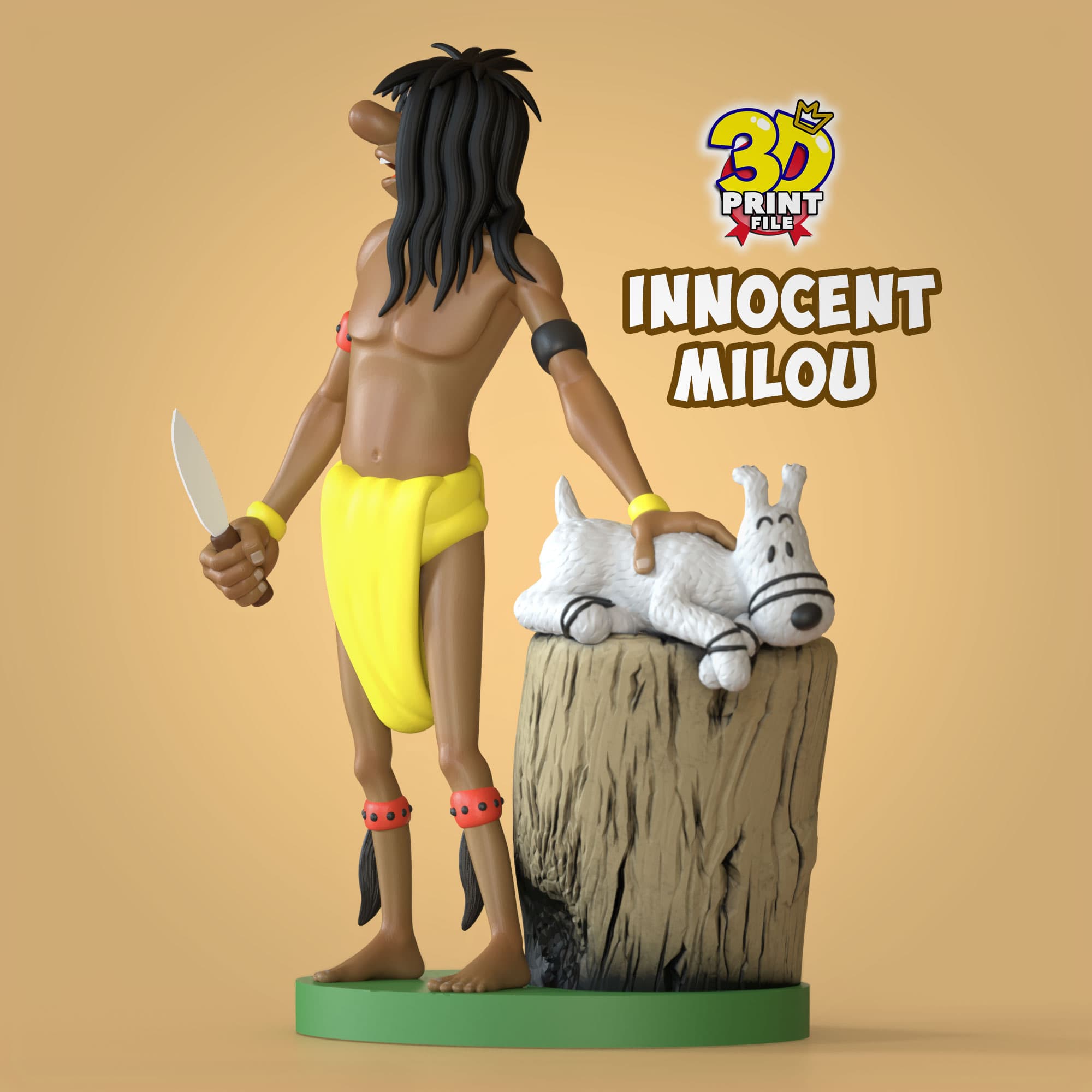 Innocent Milou (snowy) statue