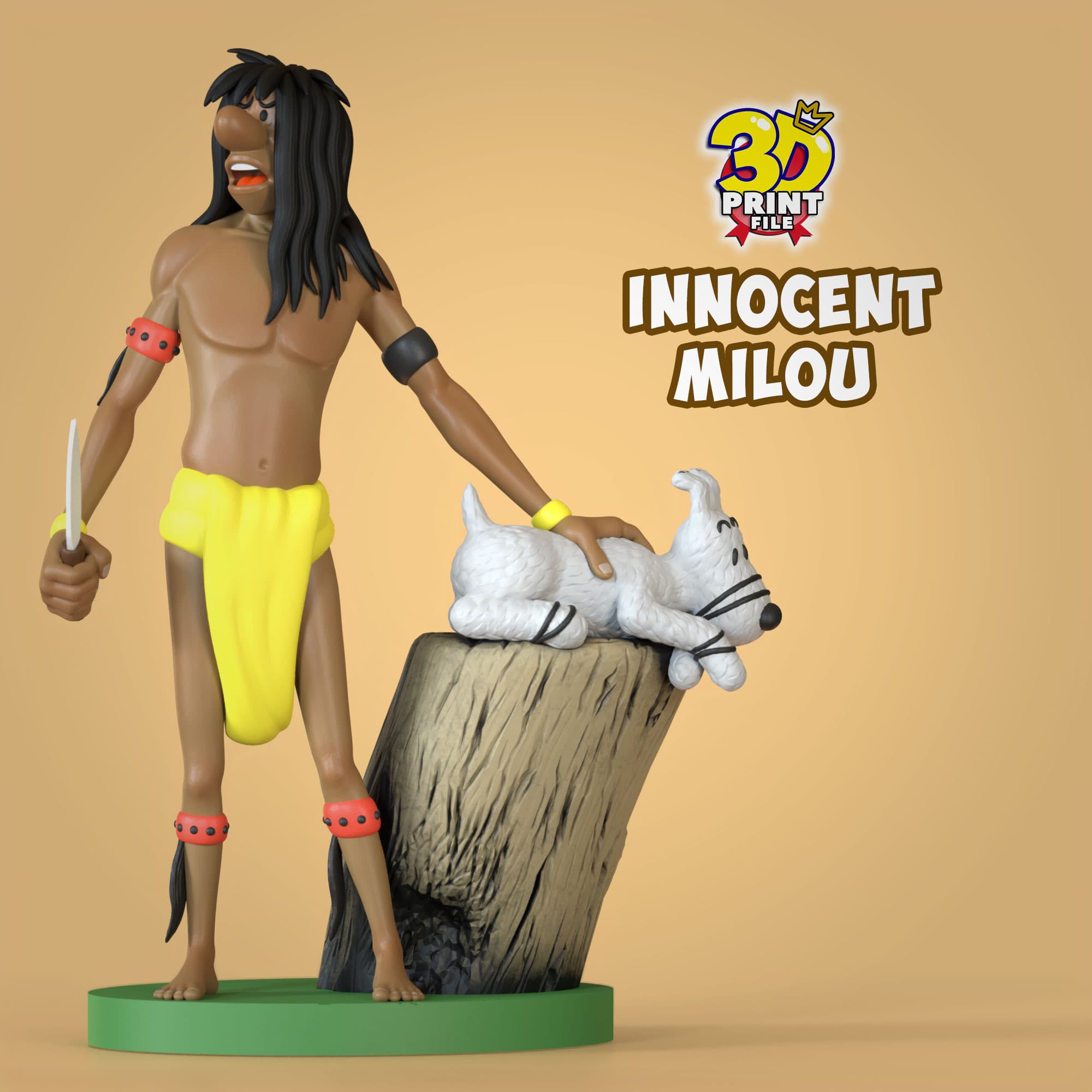 Innocent Milou (snowy) statue