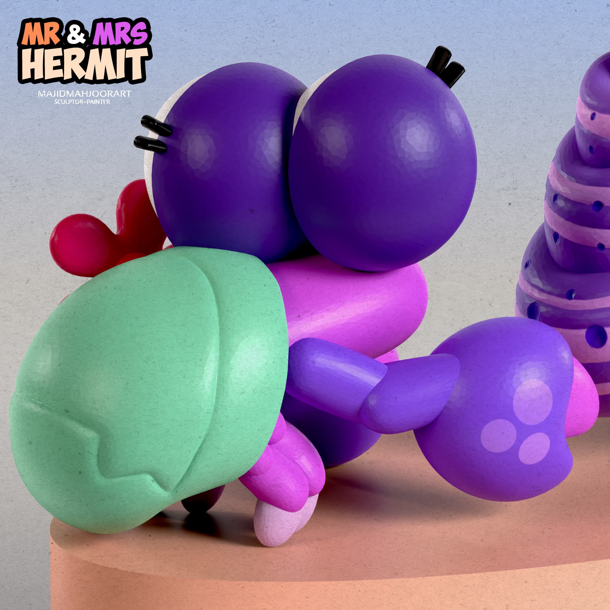 Mr. & Mrs. Hermit 3D modeling