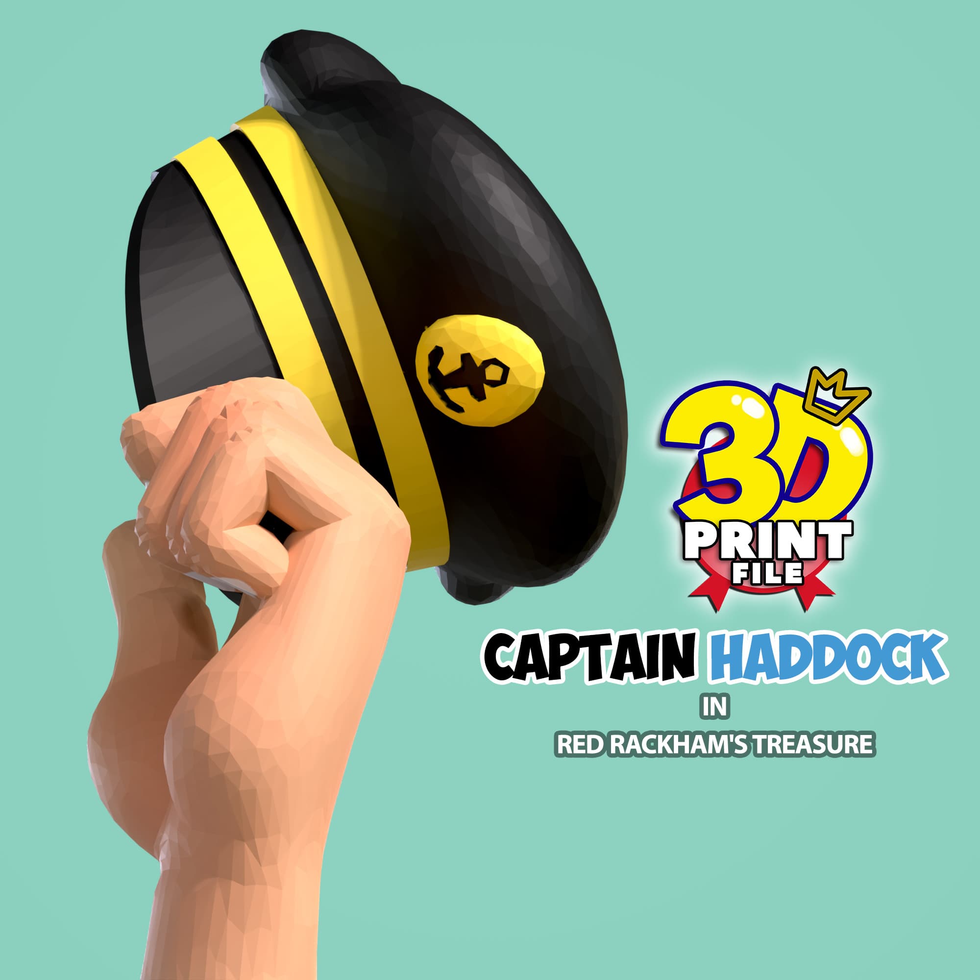 Captain Haddock 3d model in red rackham's treasure