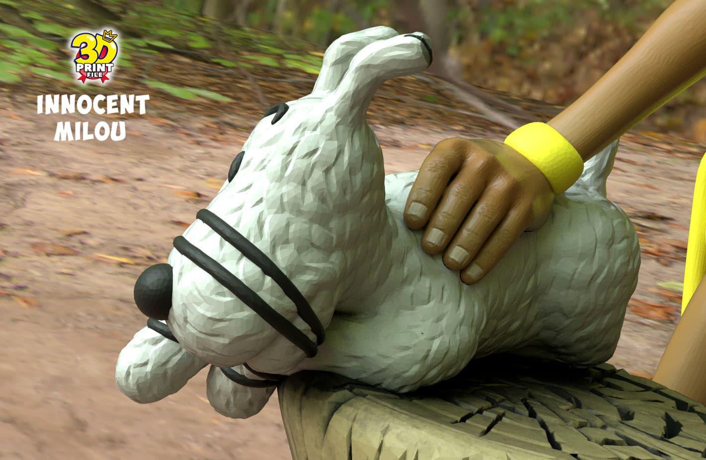 Innocent Milou (snowy) statue