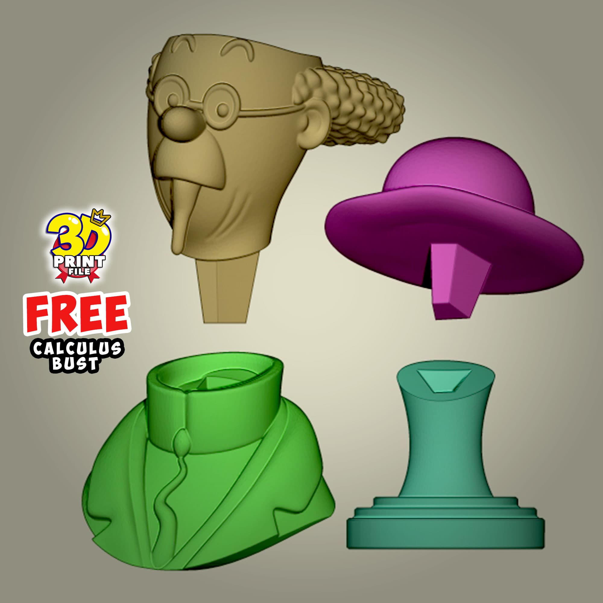 FREE Professor Calculus 3D Bust