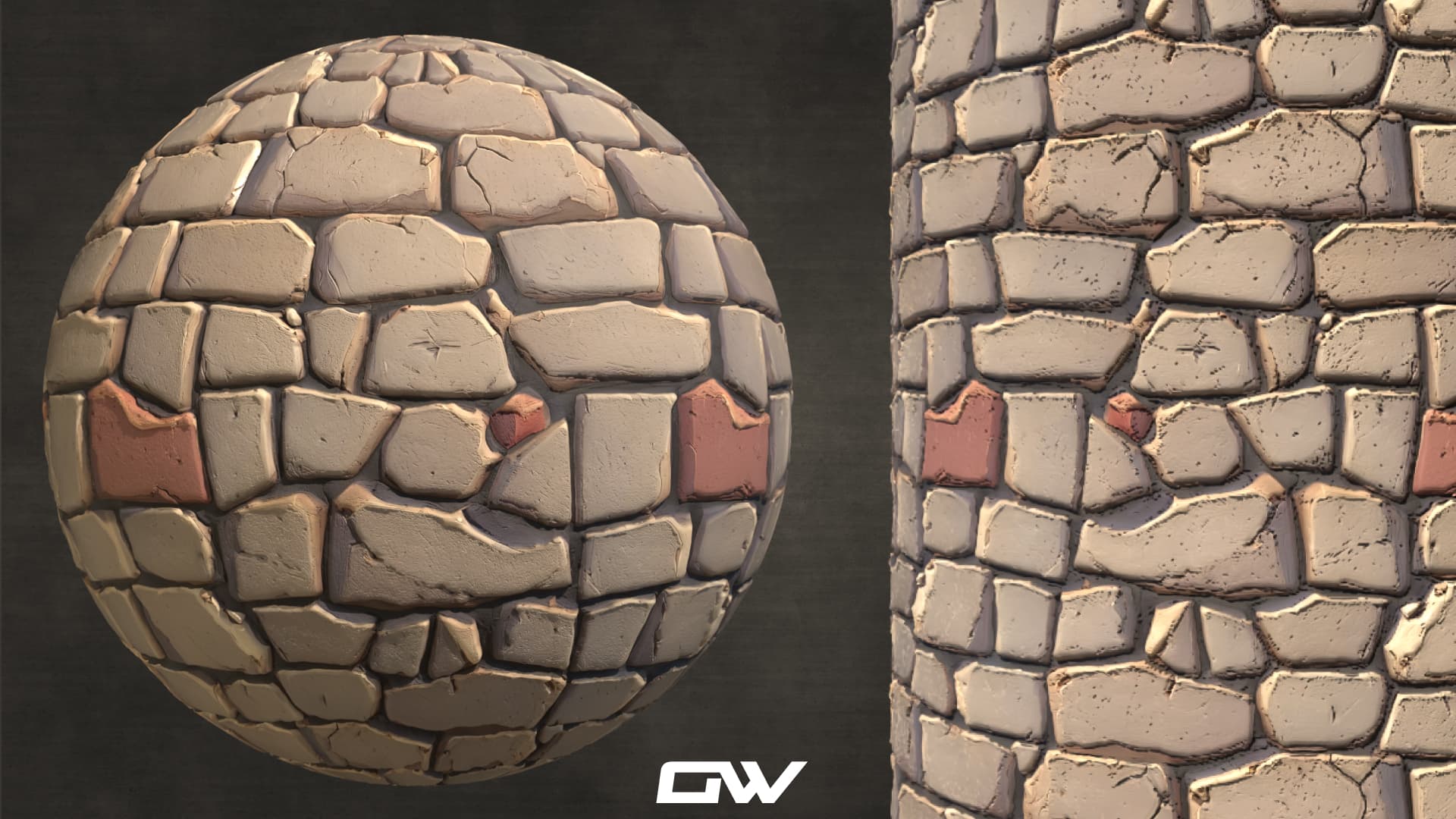 Stylized Stone Wall