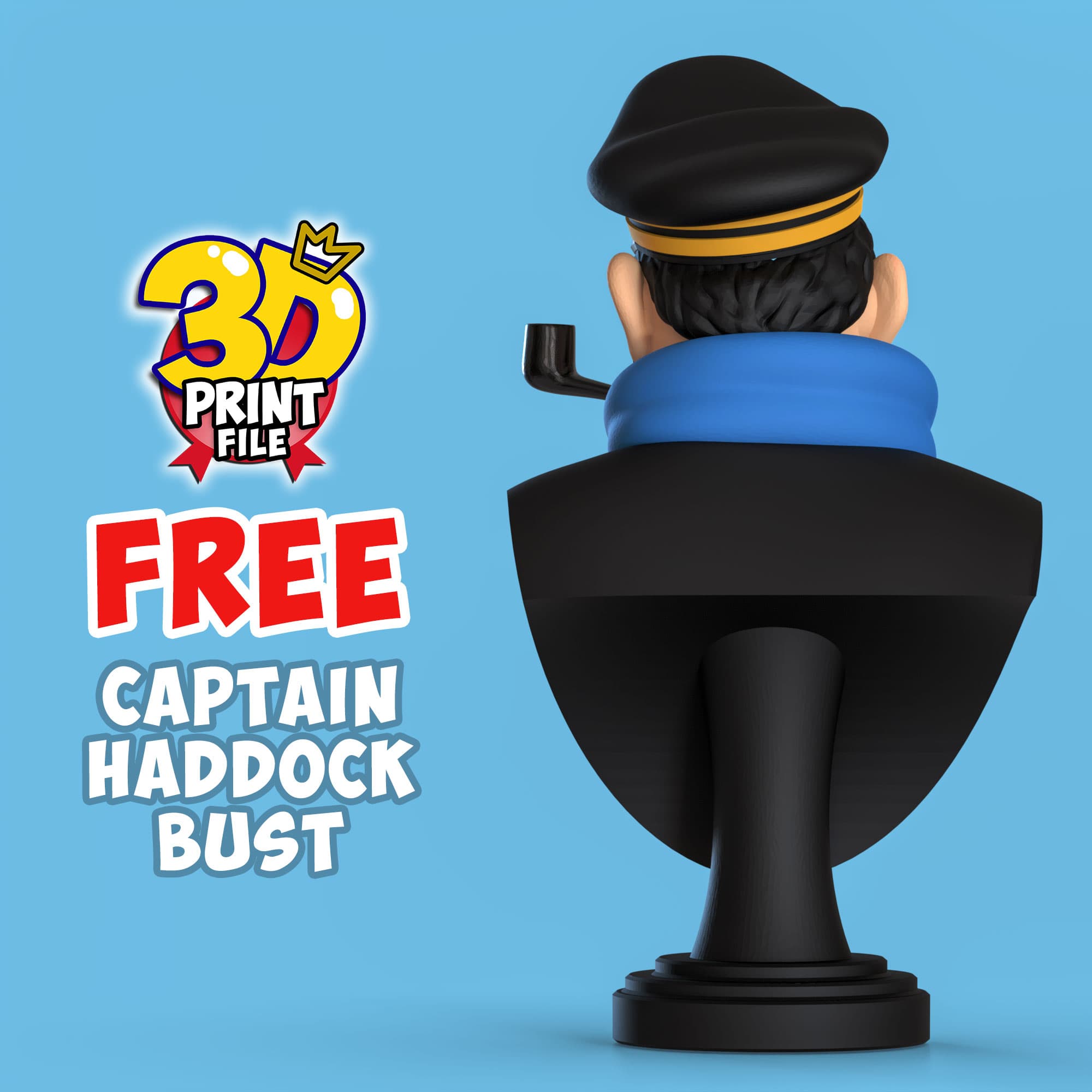FREE CAPTAIN HADDOCK 3D Bust model
