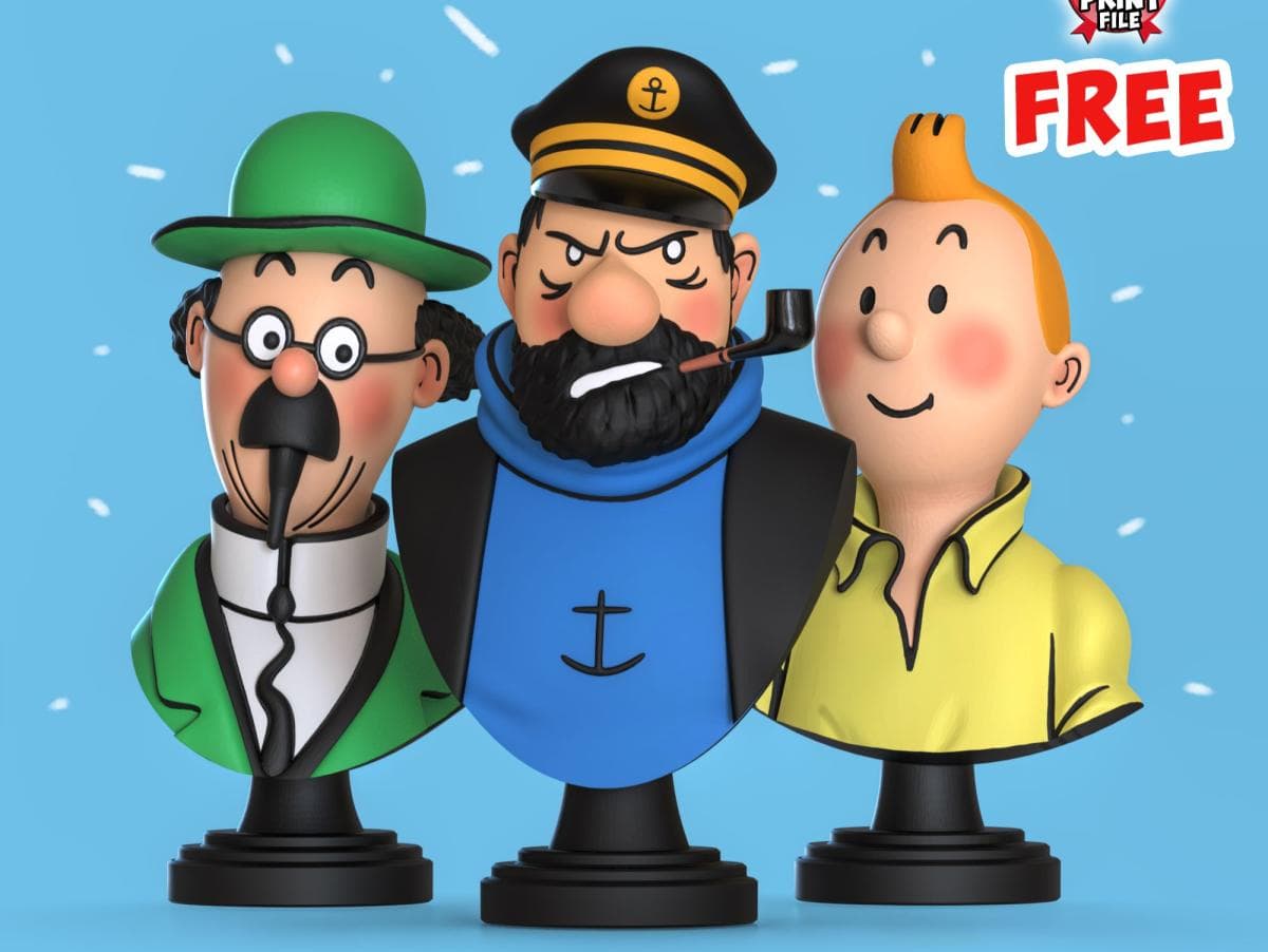 FREE CAPTAIN HADDOCK 3D Bust model