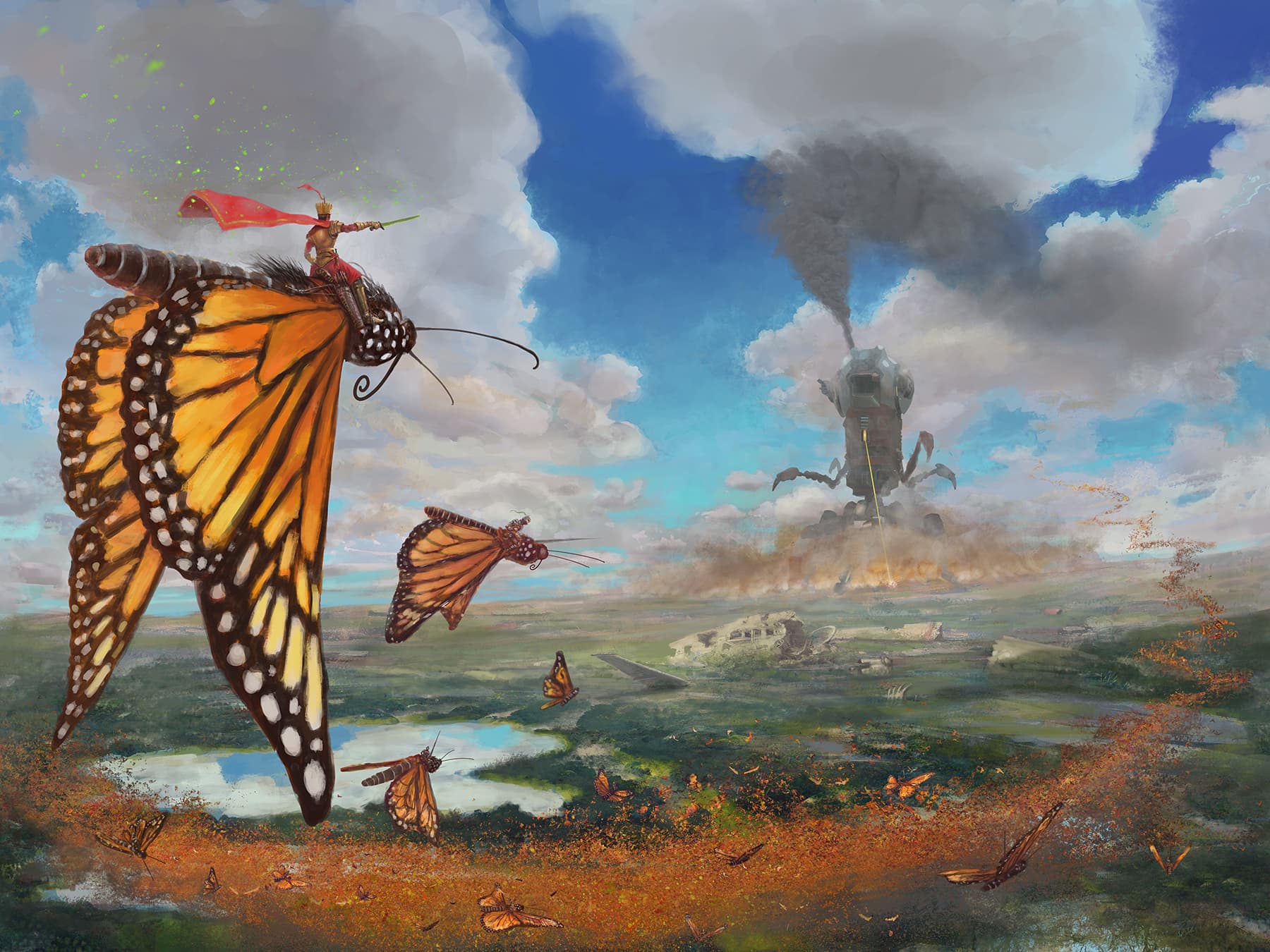 Butterfly riders attack