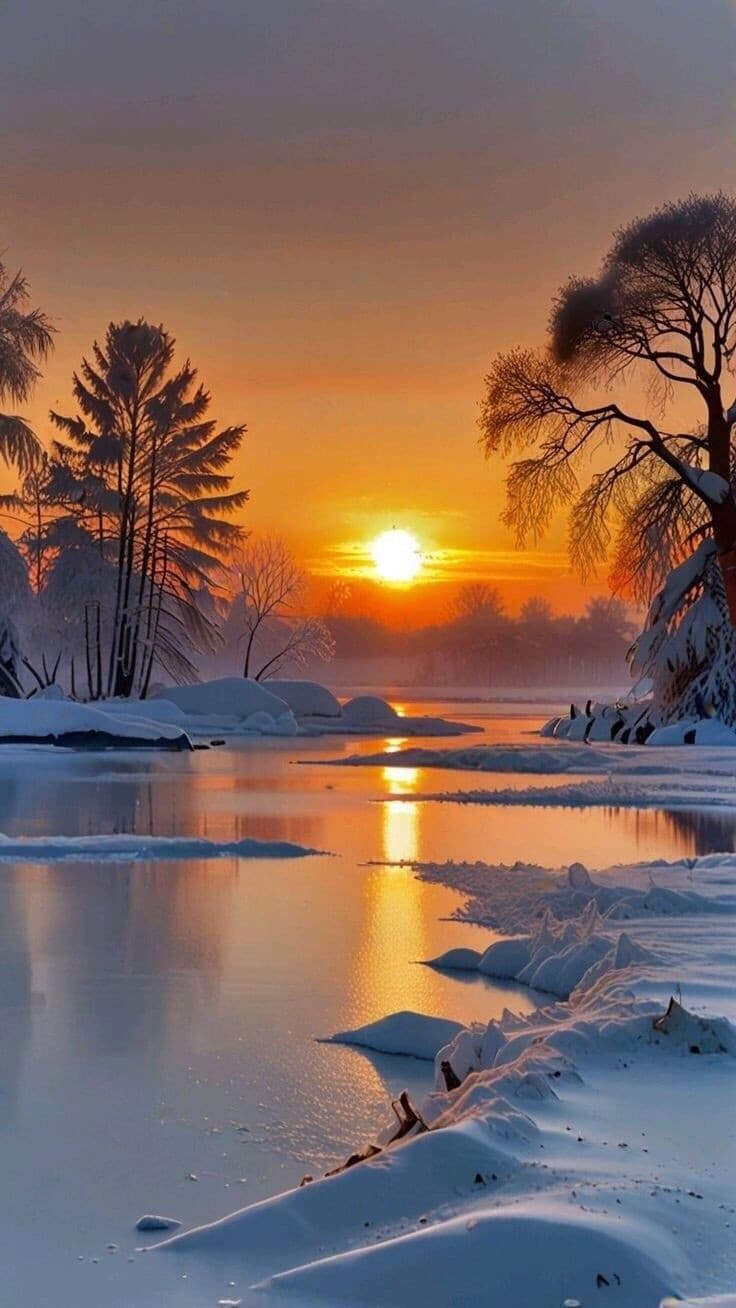 Snowy Sunset
