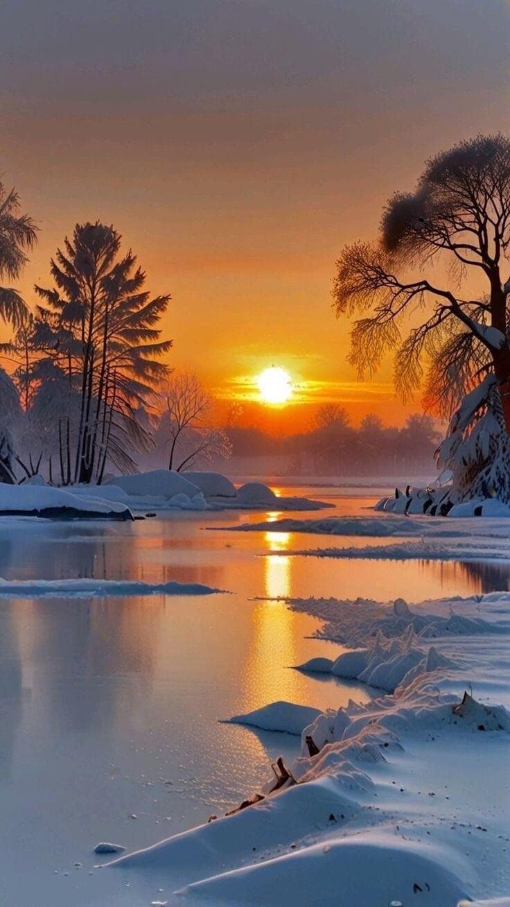 Snowy Sunset