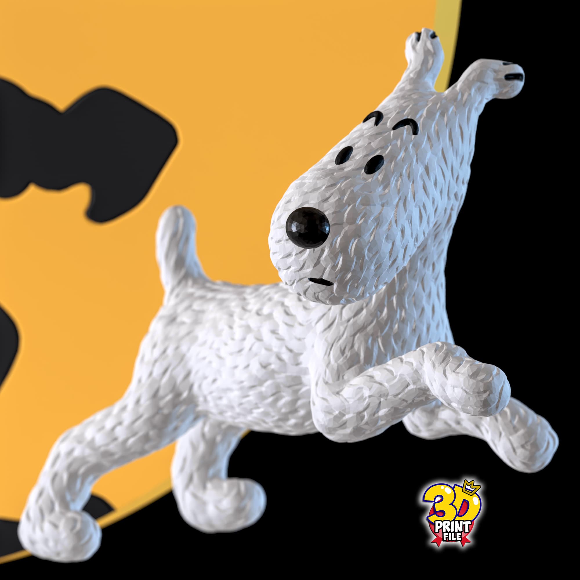TINTIN AND SNOWY 3D model DIORAMA V.1 (stand and relief)
