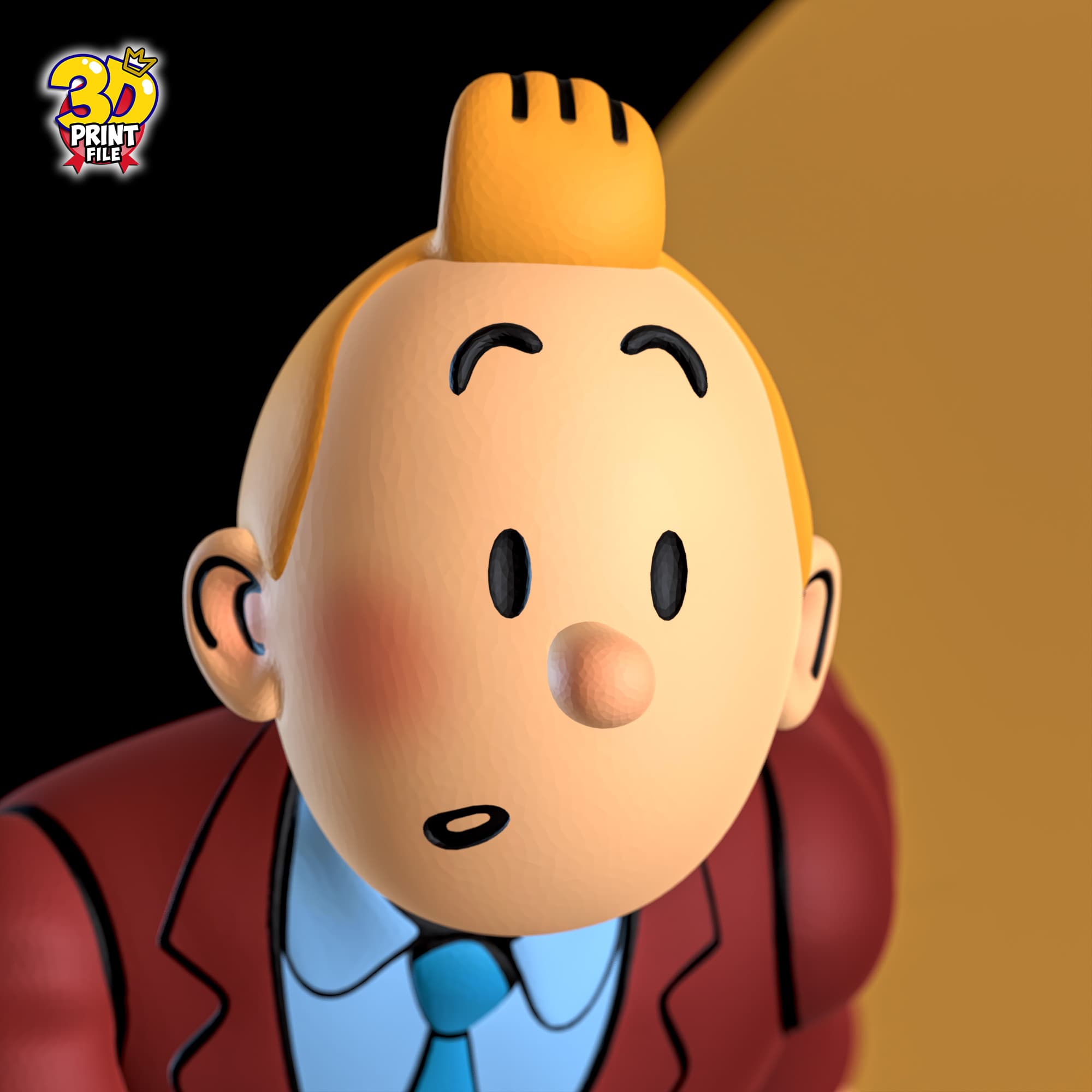 TINTIN AND SNOWY 3D model DIORAMA V.1 (stand and relief)