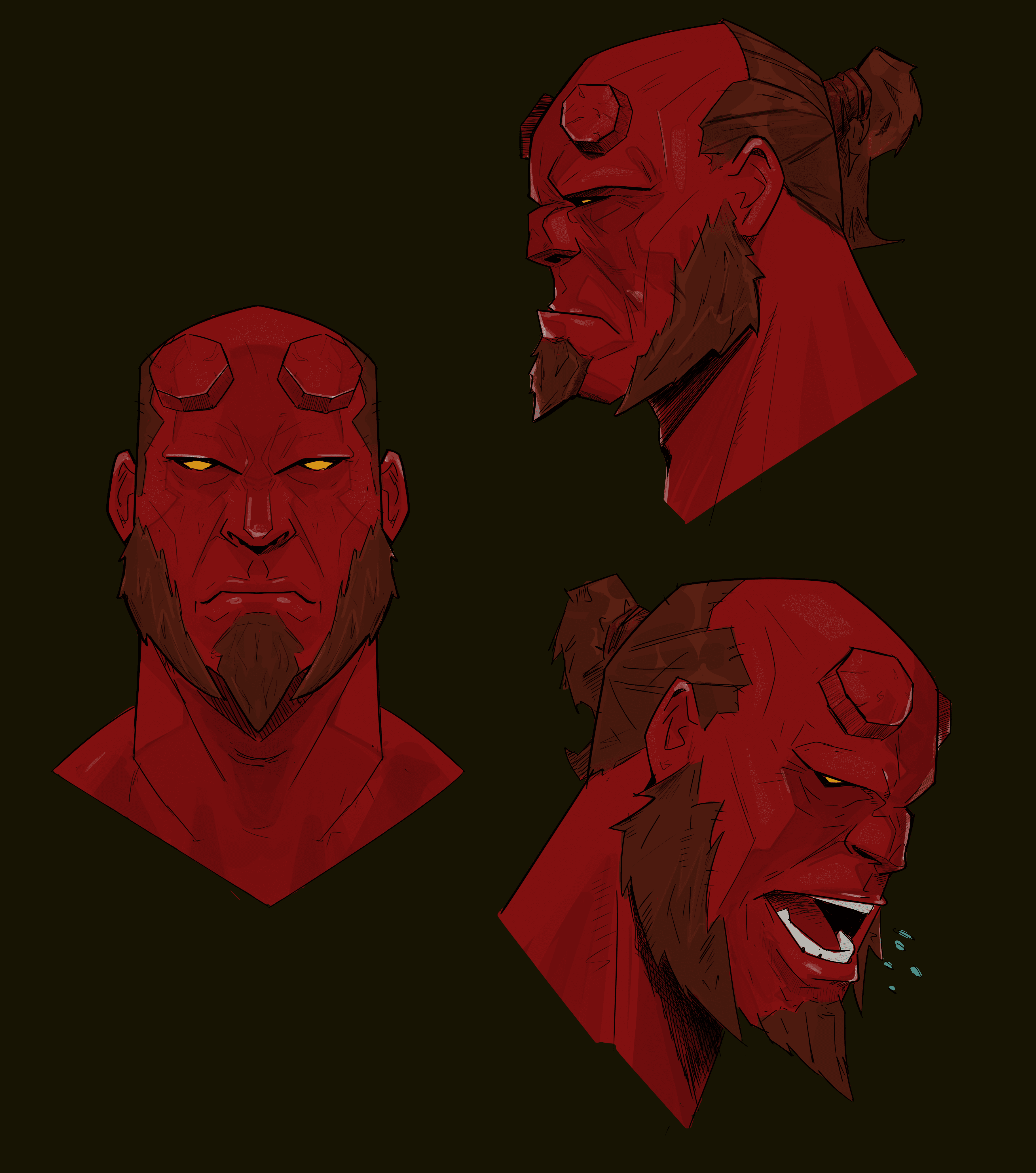Many Faces and sketches.