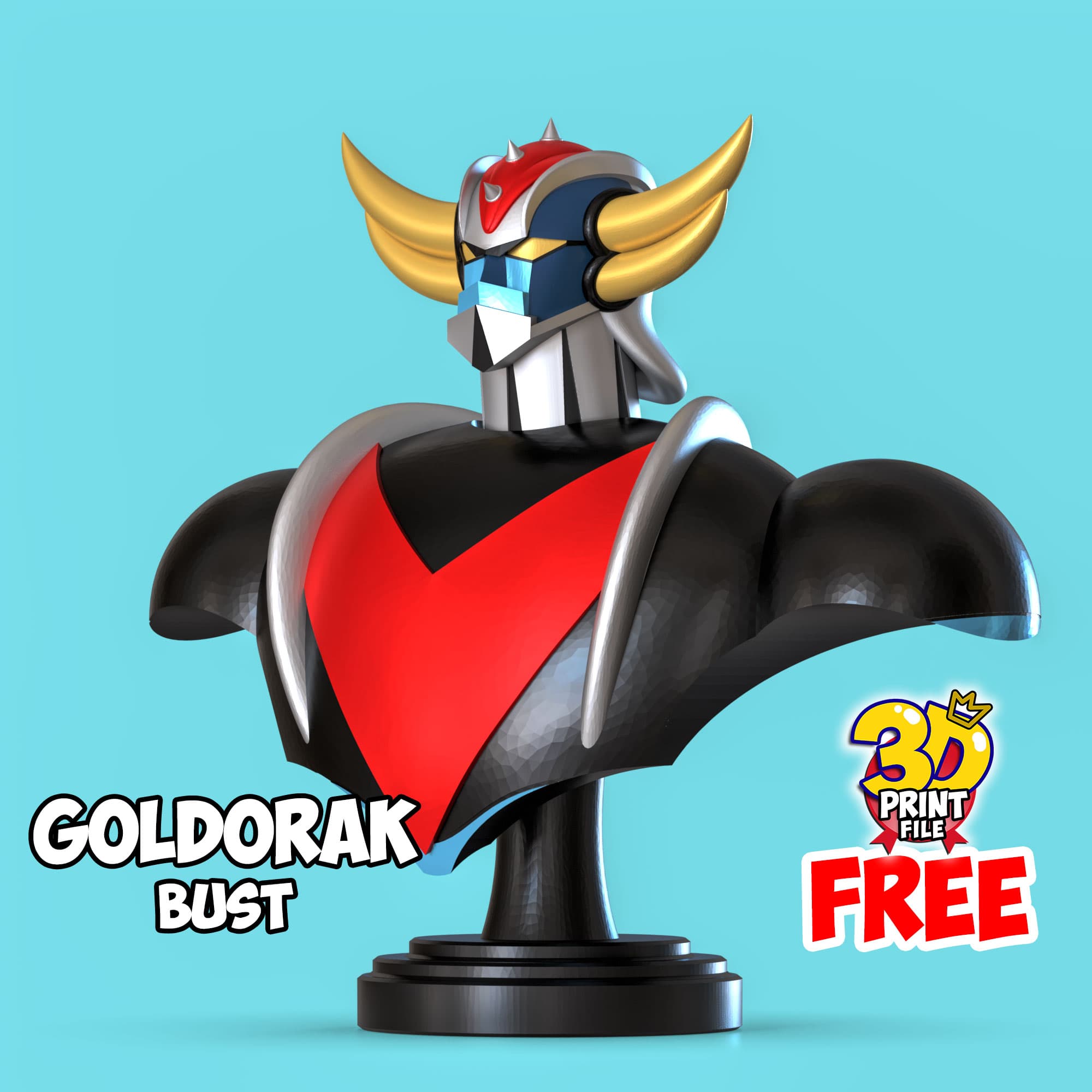 Free Goldorak 3d bust model
