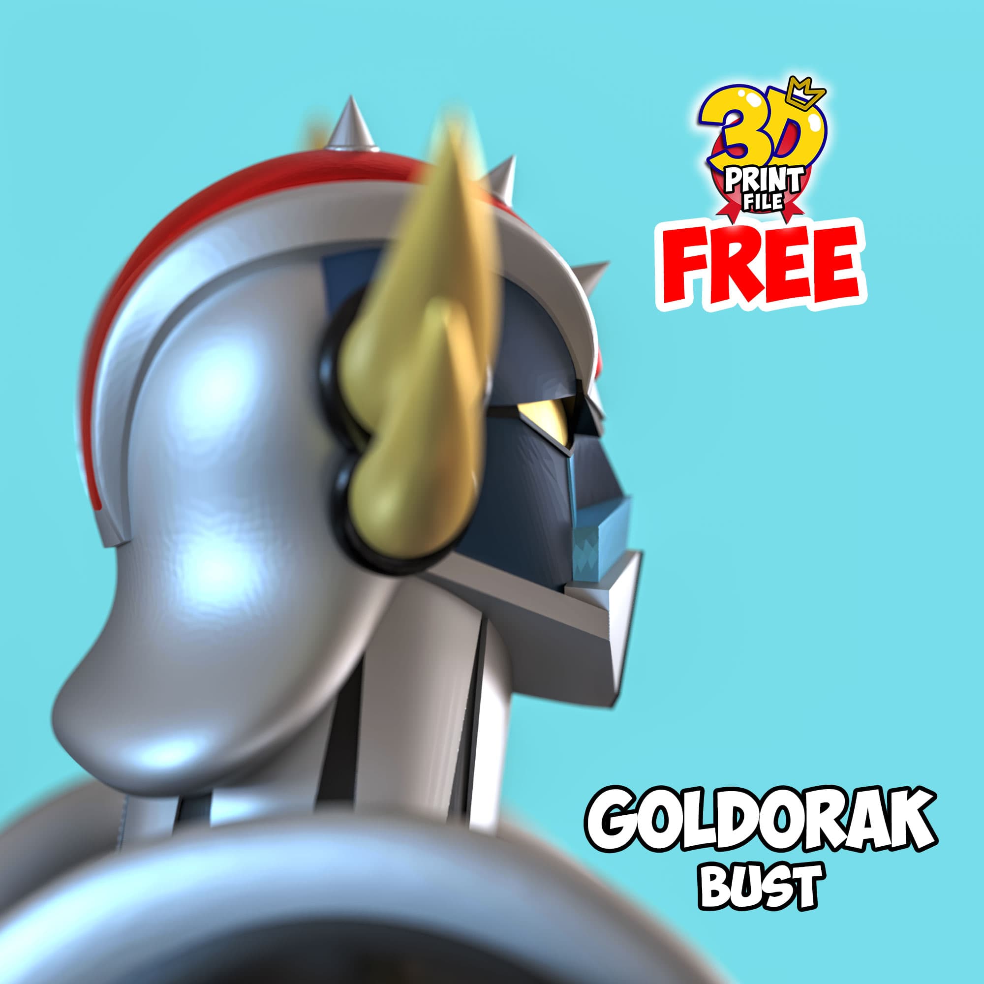 Free Goldorak 3d bust model