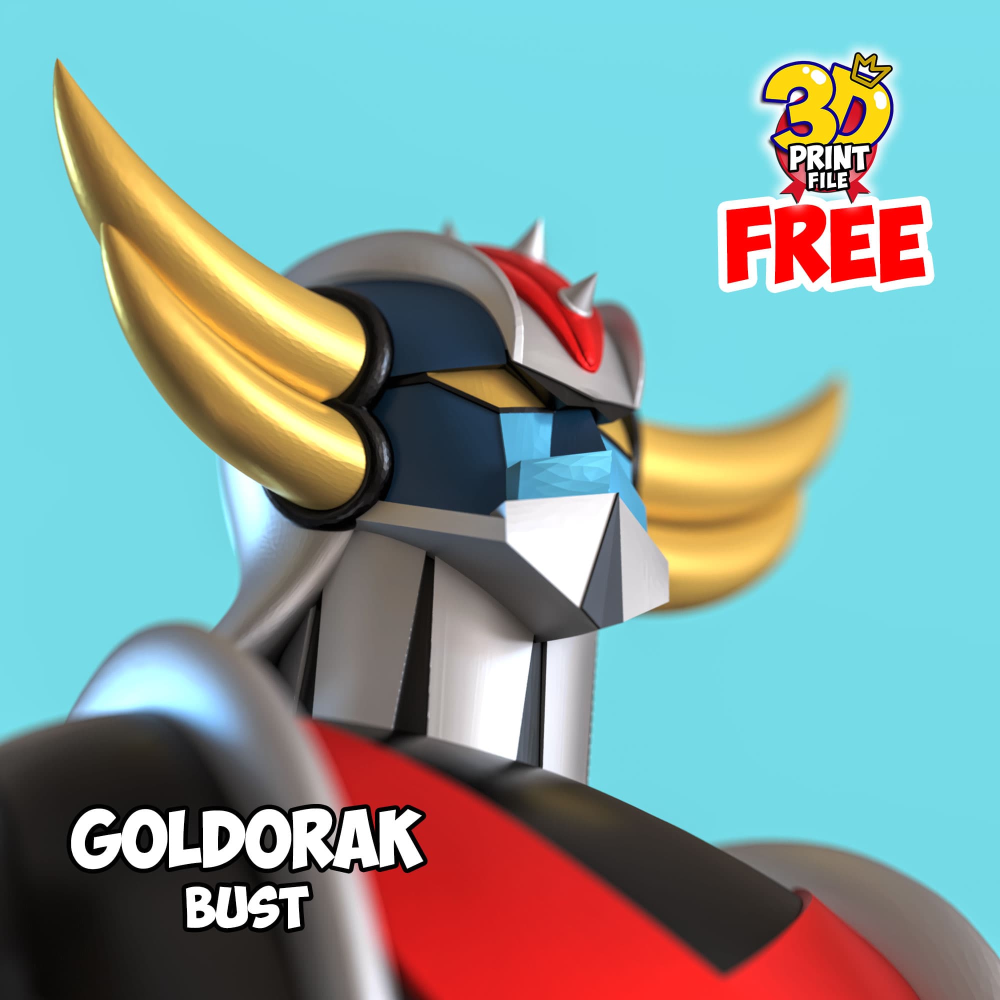 Free Goldorak 3d bust model